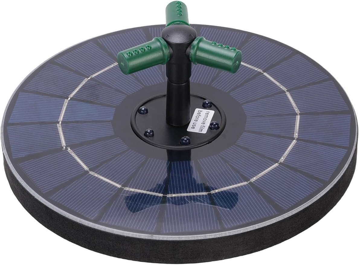 Bird Bath Fountains Solar Power Color LED Lights 6 Nozzles 3 Rods Garden Pond Pool (Black) image number 2