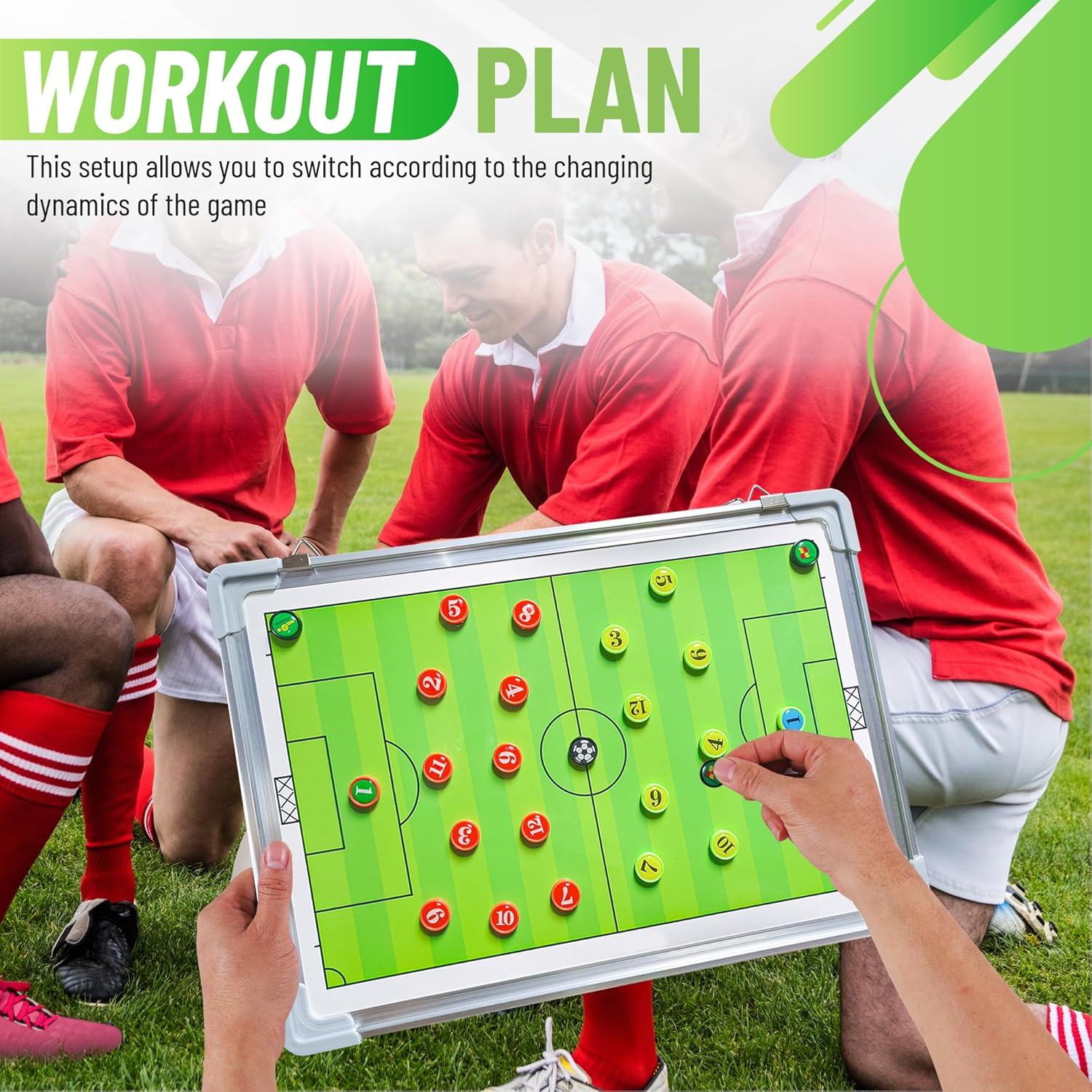 ZPU Soccer Coaching Board, Magnetic Soccer Board for Coaches with Dry Erase, Marker Pen, Magnets and Storage Bag, for Teaching and Game Plan image number 3