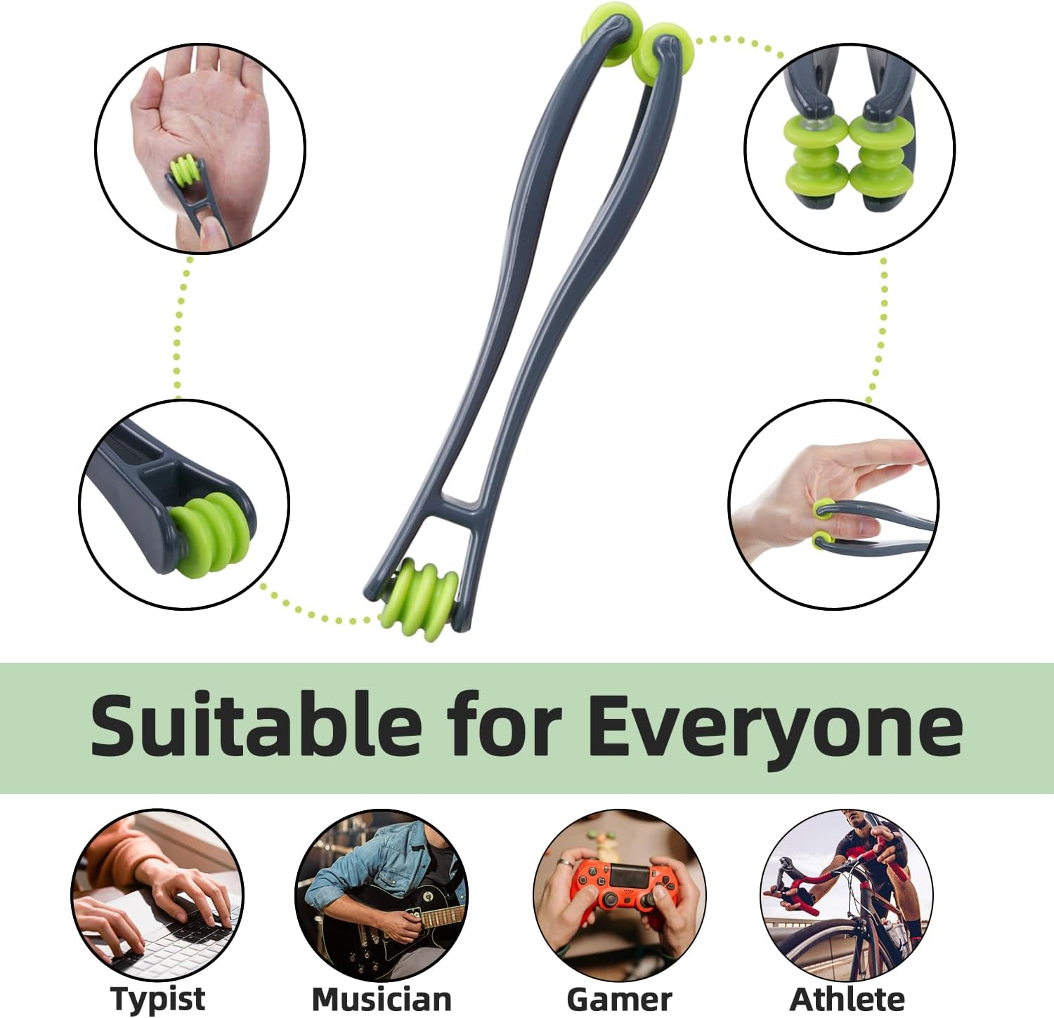 2-In-1 Finger & Hand Massager Roller and 5 Pcs Acupressure Massage Rings for Finger Hand Massage, for Circulation, Stress, Arthritis and Hand Pain Relief,For Hands, Palm & Wrist image number 1