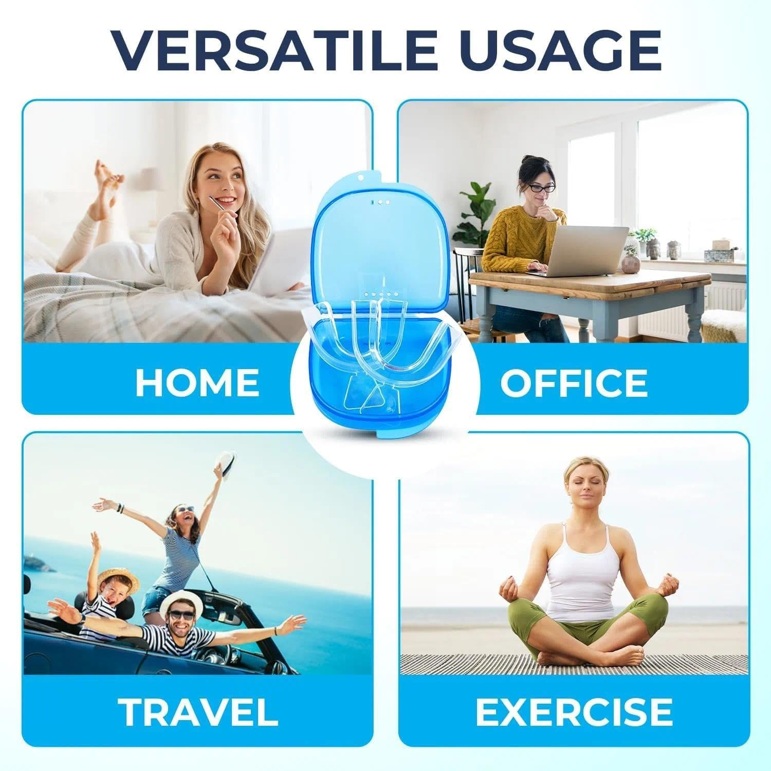 Teeth Whitening Kit &ndash; 4 Pack Moldable Teeth Whitening Trays with 2 Storage Cases, Thermoforming Mouth Guards for Teeth Whitening & Grinding Protection &ndash; by Fengea image number 3