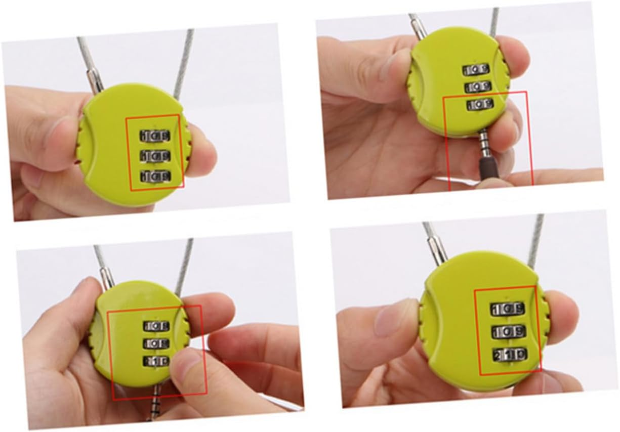 FIXOSHEE 2Pcs Steel Wire Dial Locks for Luggage and Backpacks Antitheft Password Suitcase Locks Multipurpose Outdoor Random Color Random Color image number 3