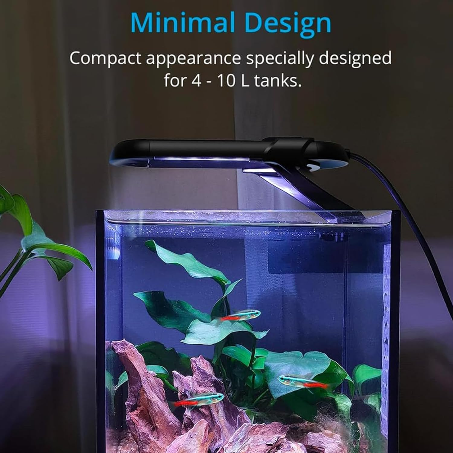 LED Aquarium Light, Annuoyi Clip-On Lamp Aquatic Plant Lighting, 14 Lighting Modes Intensity Adjustable with Inline Timer Controller, for Frameless Aquariums up to 20L, 6 Watts image number 4