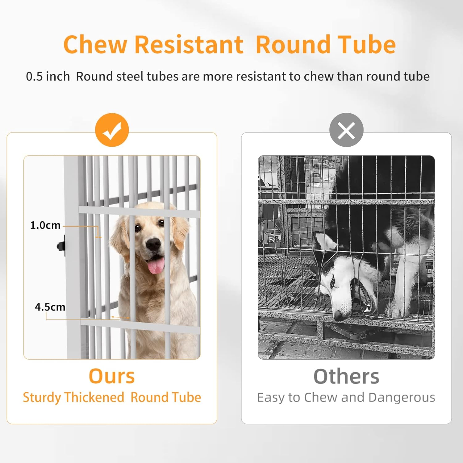 Bingopaw Wooden Dog Crate Indoor: 36Inch Furniture Style Pet Cage Kennel End Table with Three Doors and Removable Tray for Medium Large Dogs White L(91.*63.*75Cm) image number 3