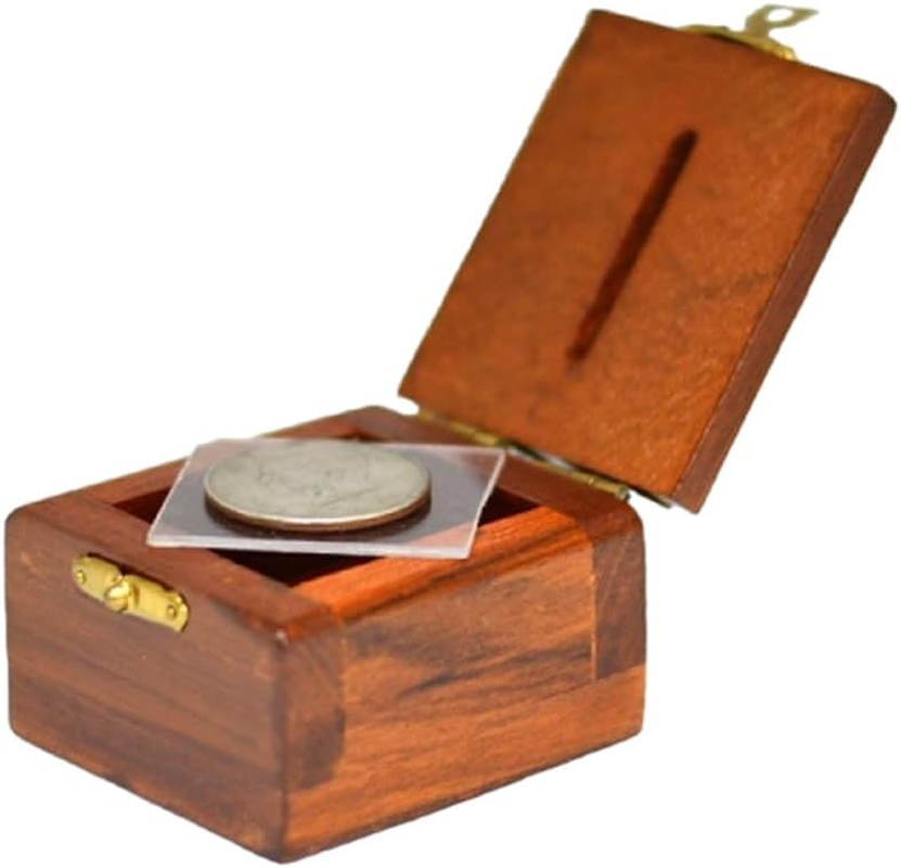 Milesmagic Magician'S Ching Ling Coin Box Penetration Trick | Coin through Solid Glass Gimmick | Real Close-Up Illusion for Stage, Street & Beginner Magic Tricks image number 4