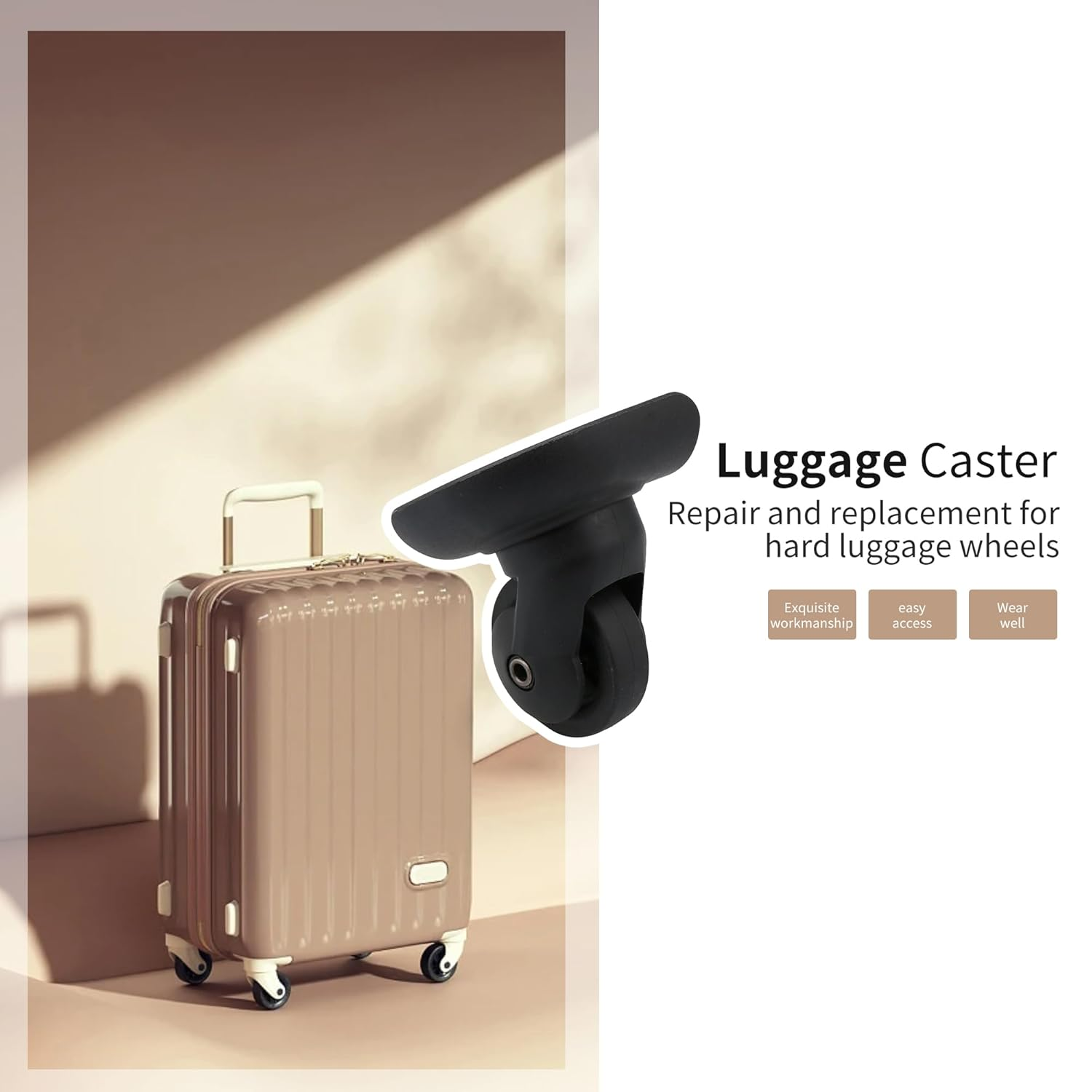 Bstinay 2 Sets of Multifunctional Baggage Wheel 115W of the W293 Series Black for Hard Luggage Casters image number 4