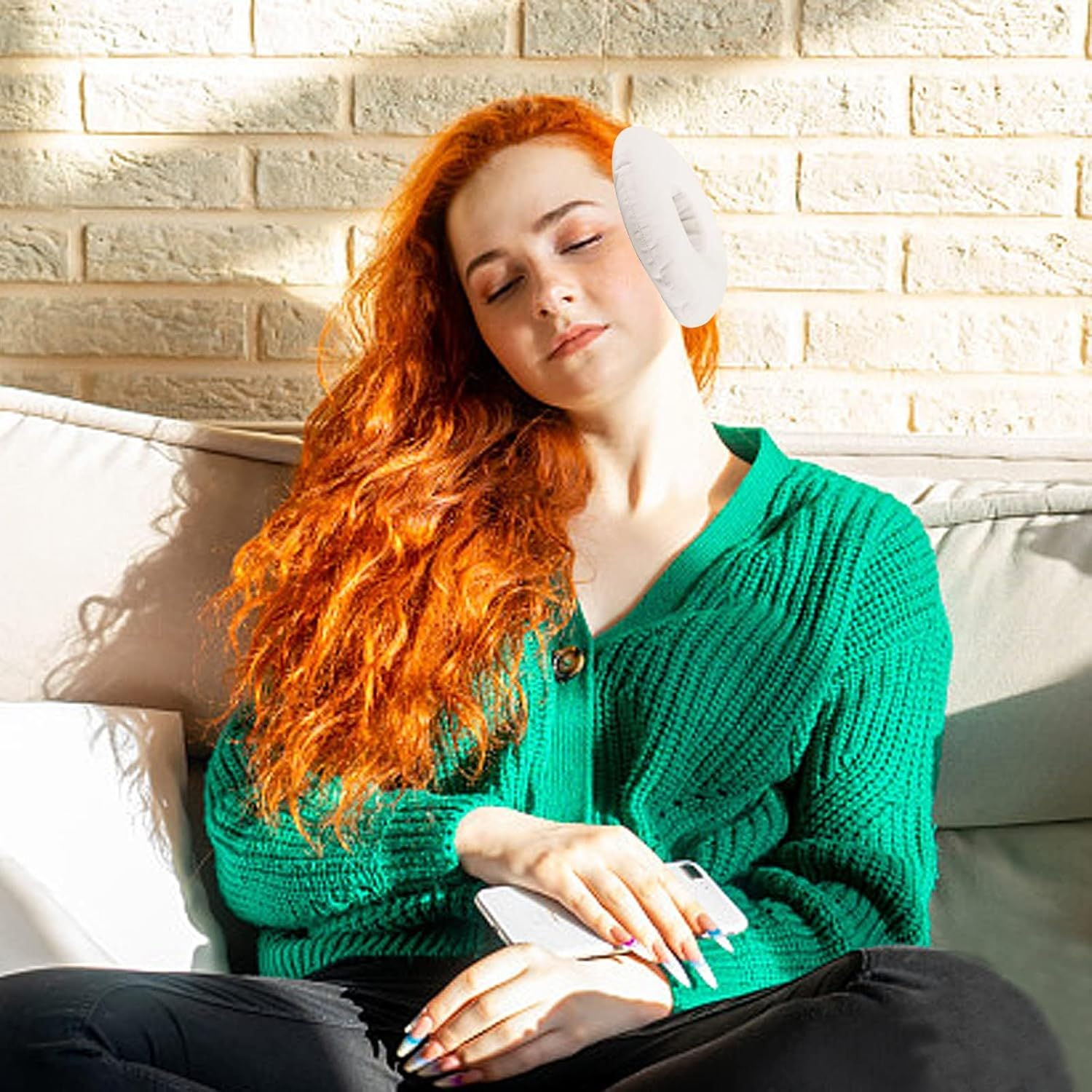 9 Inch Piercing Pillow,O-Shaped Pillow with Ear Holes,Doughnut Pillow for Side Sleepers,Relieves Ear Pain & Inflammation, Post-Piercing Recovery Pillows for Cartilage/Helix (White) image number 4