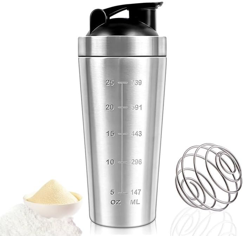 YANGUN Stainless Steel Protein Shaker, Metal Protein Shaker, Metal Shaker Bottle, Stainless Steel Protein Shaker Cup, Bpa-Free, Leak Proof Metal Sports Water Bottle for Men&Women 900Ml image number 1