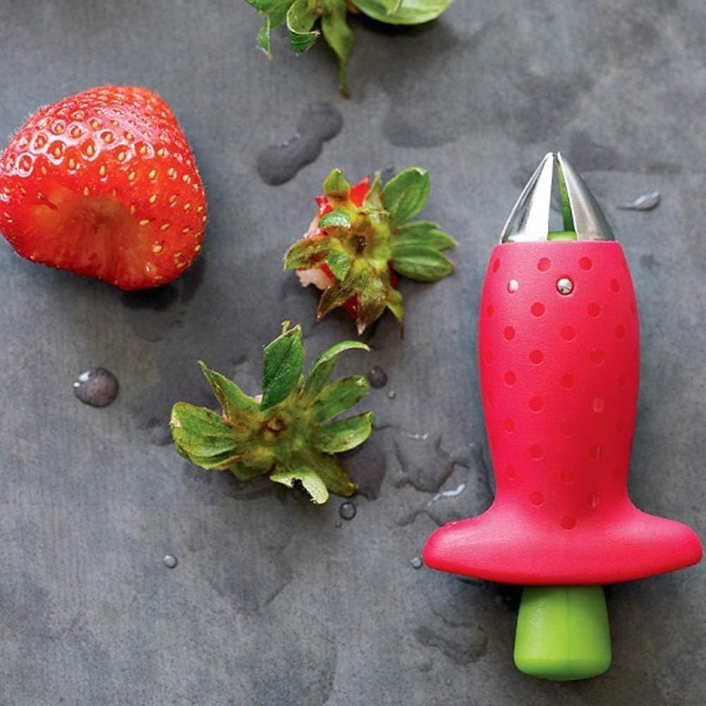 Kitchenware Gadgets 2 PCS Strawberry Huller Metal Tomato Stalks Plastic Fruit Leaf Knife Stem Remover Kitchen Tool Kitchenware Gadgets image number 5