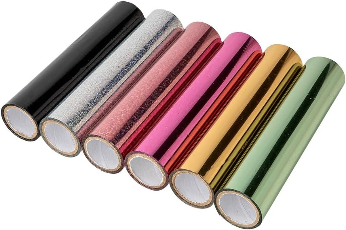 Ideen Mit Herz Metallic Transfer Films | Partly with Holographic Effect | for Different Surfaces | Gloss Film | 6 Rolls (Assorted 05)