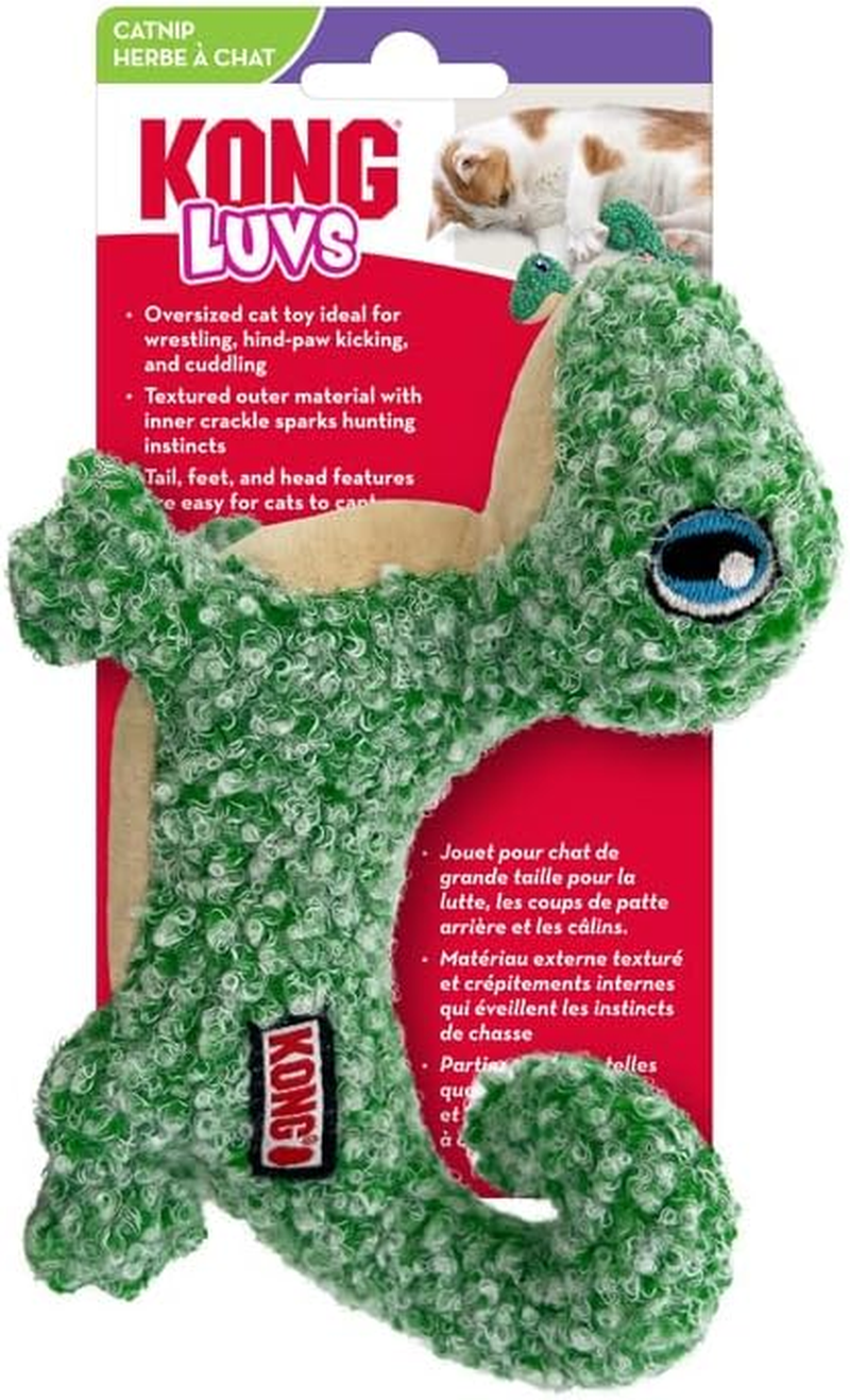 KONG Luvs Crinkle Textured Cat Toy Stuffed with Catnip (Lizard) image number 3