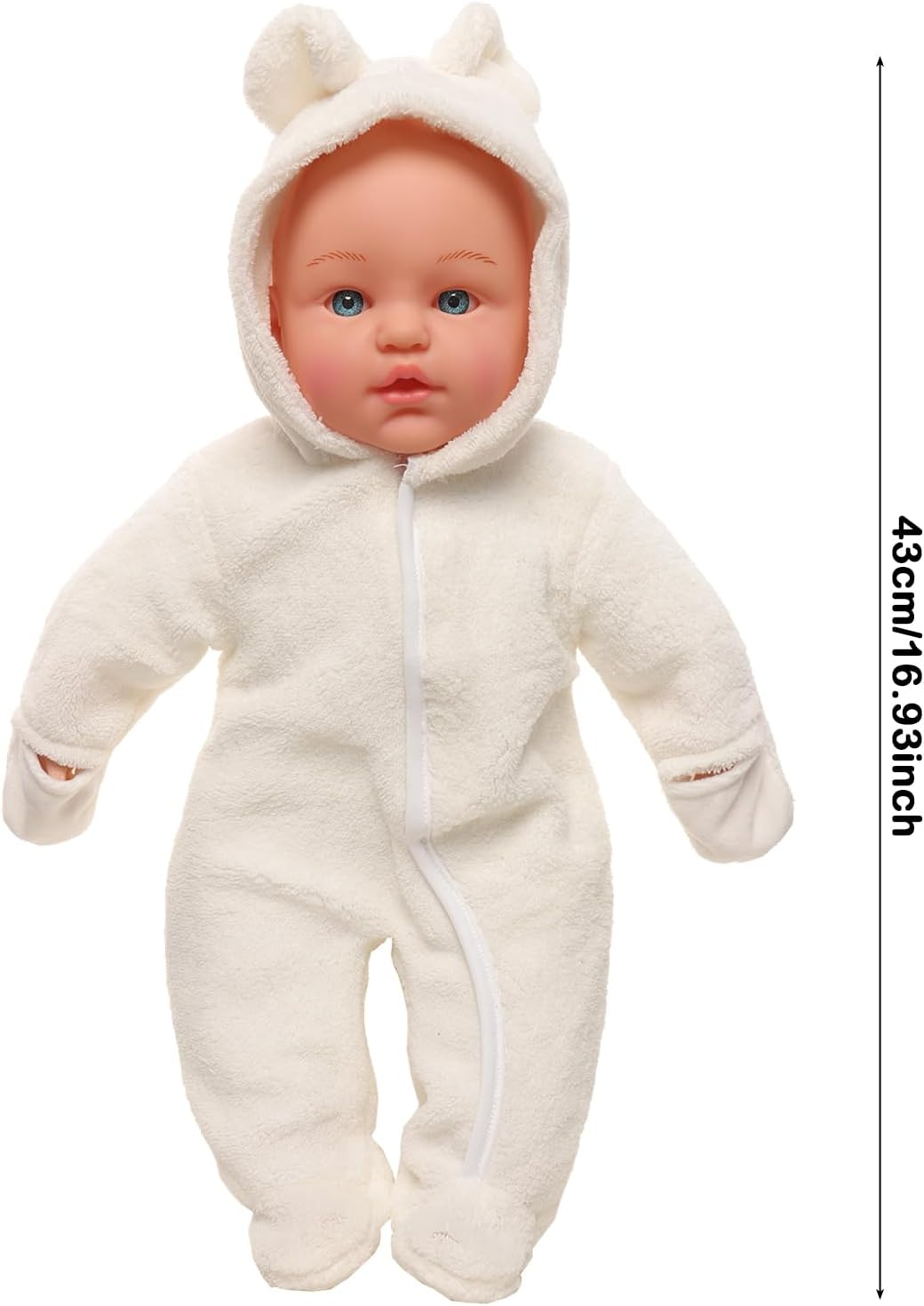 Barwa 15 Inch Baby Doll with Cute Jumpsuit Soft-Body Realistic Lifelike Baby Dolls Silicone Rebirth Baby Dolls Cute Outfits for Toddlers image number 5