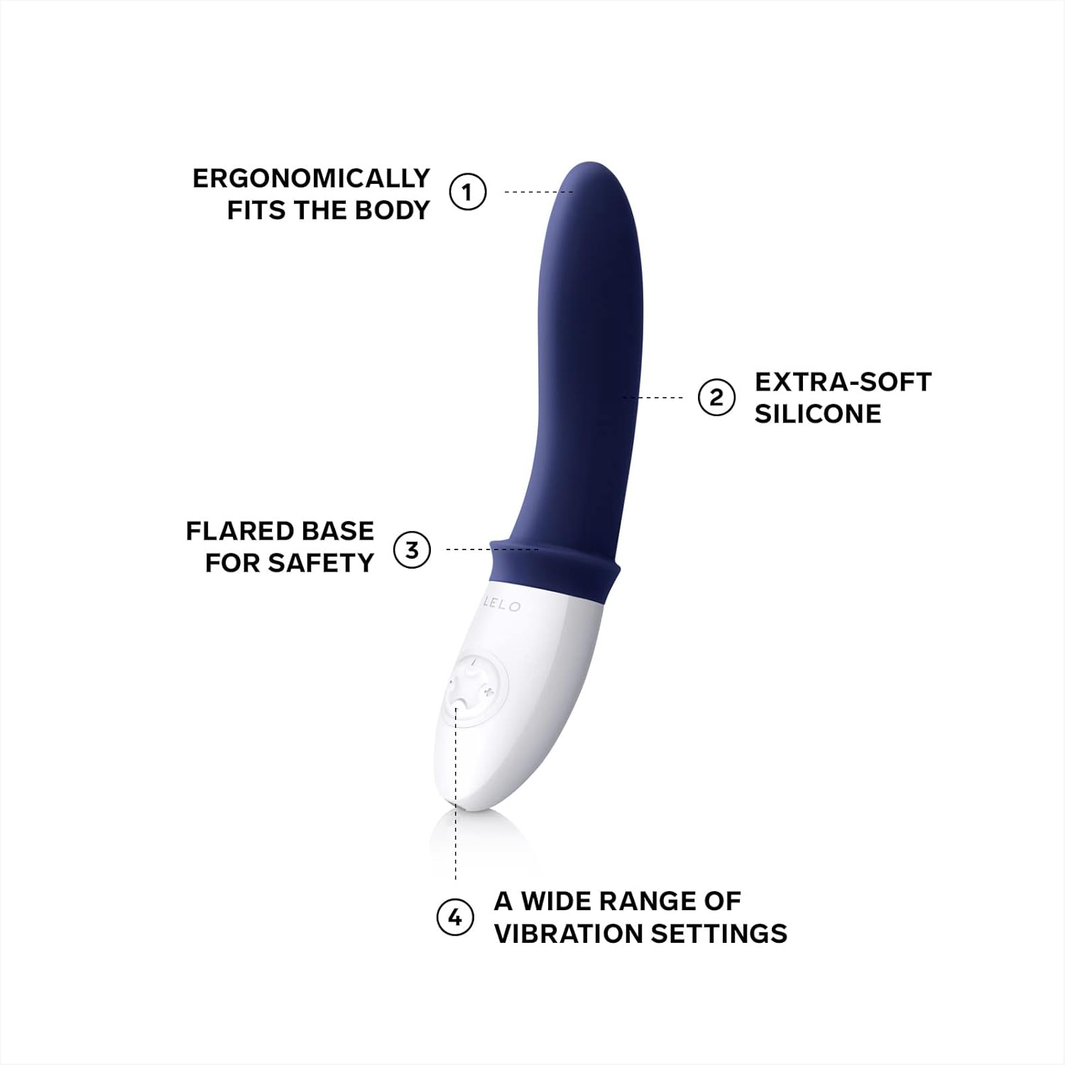 LELO BILLY 2 Prostate Massager, Vibrating Butt Plug with 8 Pleasure Settings, Smooth and Rechargeable Anal Plug, Anal Toys for Men, Vibrating Prostate Massager, Prostate Vibrator for Men, Deep Blue - Black image number 2
