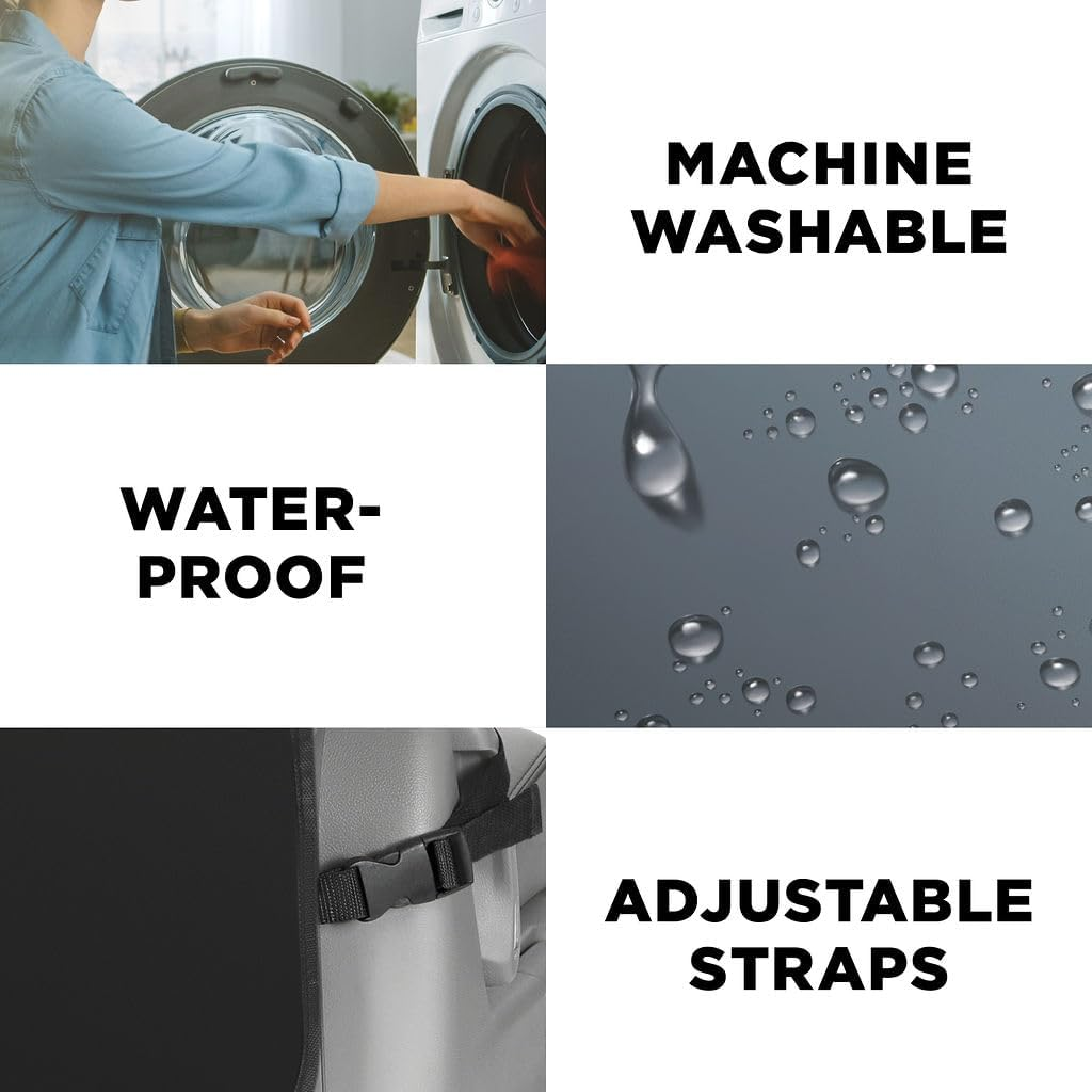 Car Seat Back Protectors by Lebogner - Luxury Kick Mat Seat Covers for the Back of Your Front Seats 2 Pack X-Large Auto Back Seat Protector Covers Perfect Backseat Child Kick Guard Seat Saver image number 4