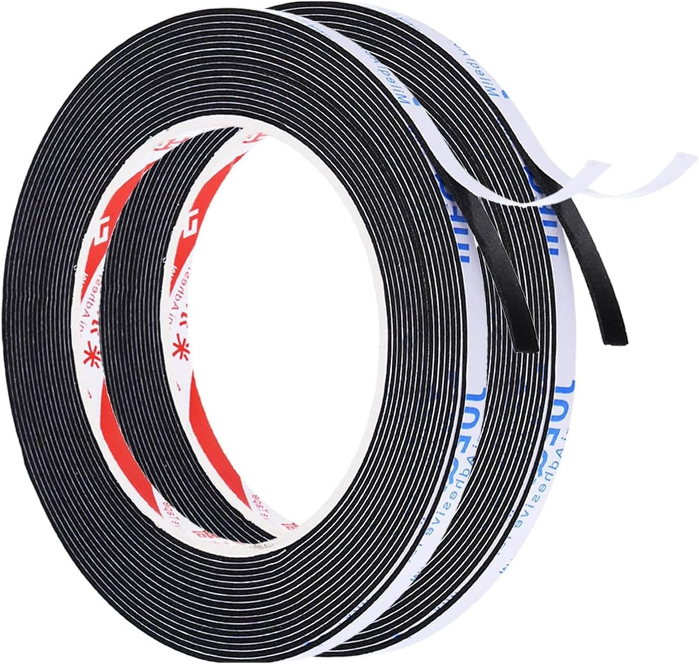 Coehaopike 2 Rolls 5M/16.4Ft Sealing Foam Tape, 1Mm Thick Single Sided Weather Stripping Door Furniture Seal Strip for Window Pipes Insulation (White)