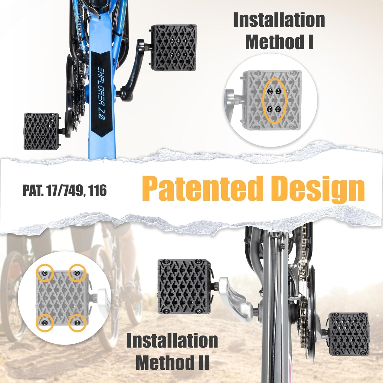Cyclingdeal 1.5" Bicycle Pedal Blocks for Child & Adult Bikes - Bring the Pedals Closer to Rider -Secure & Comfortable Riding - Premium Quality in Small/Large Size image number 1