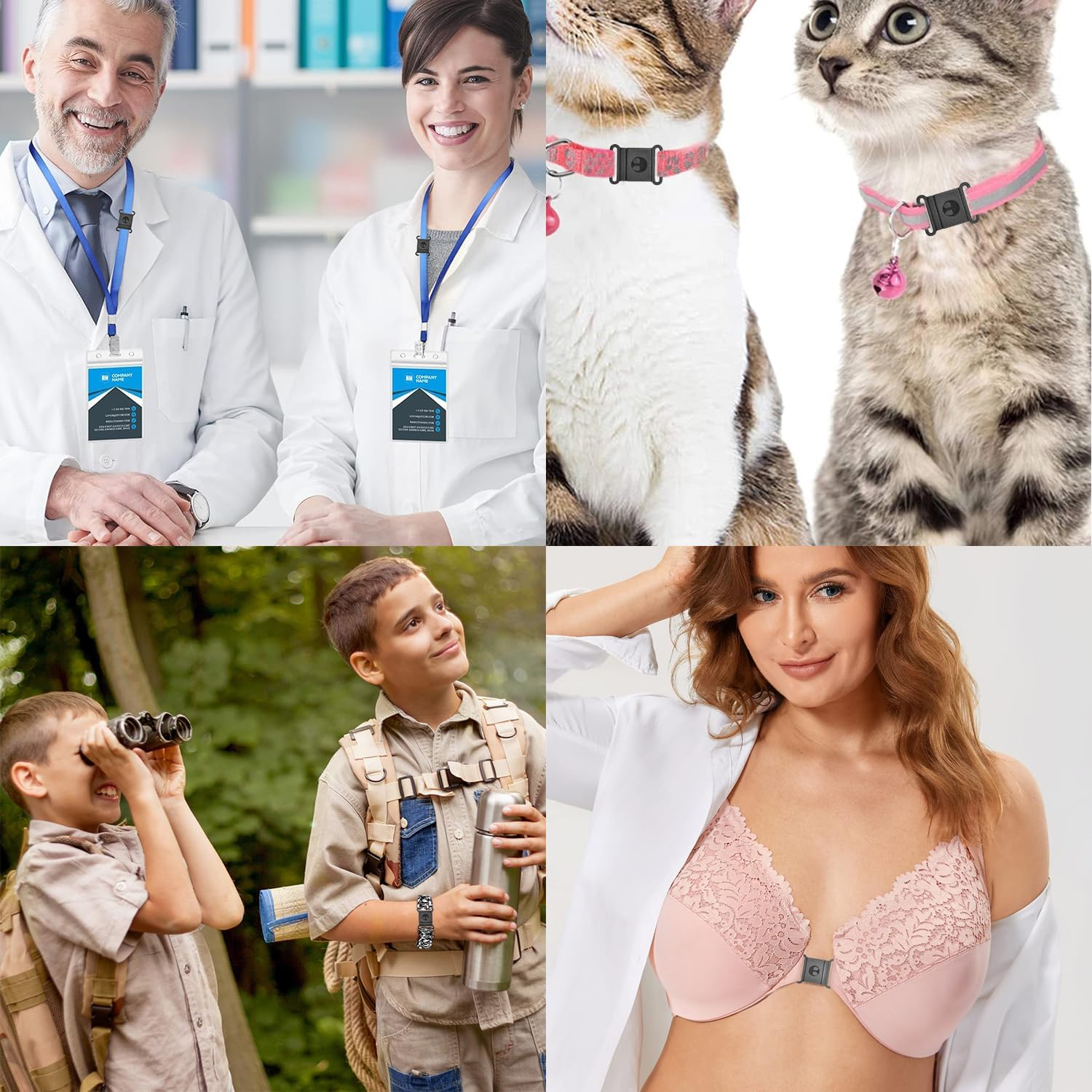 100Pcs Pack 3/8" 5/8" 3/4" 1" Webbing Black Plastic Safty Breakaway Bra Buckle Cat Dog Collar Harness Strap Parts Accessories