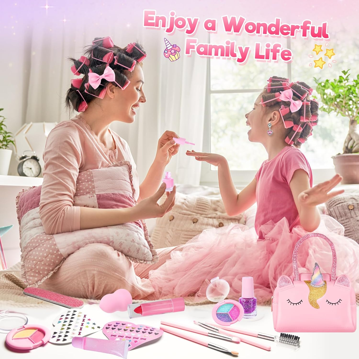 Kids Makeup Kit for Girls, Washable Makeup Kit Toys, with Cute Unicorn Bag, Real Make up Set for Kid Little Toddlers Princess Christmas Birthday Gifts Age 6 7 8 9 10 11 12 image number 5