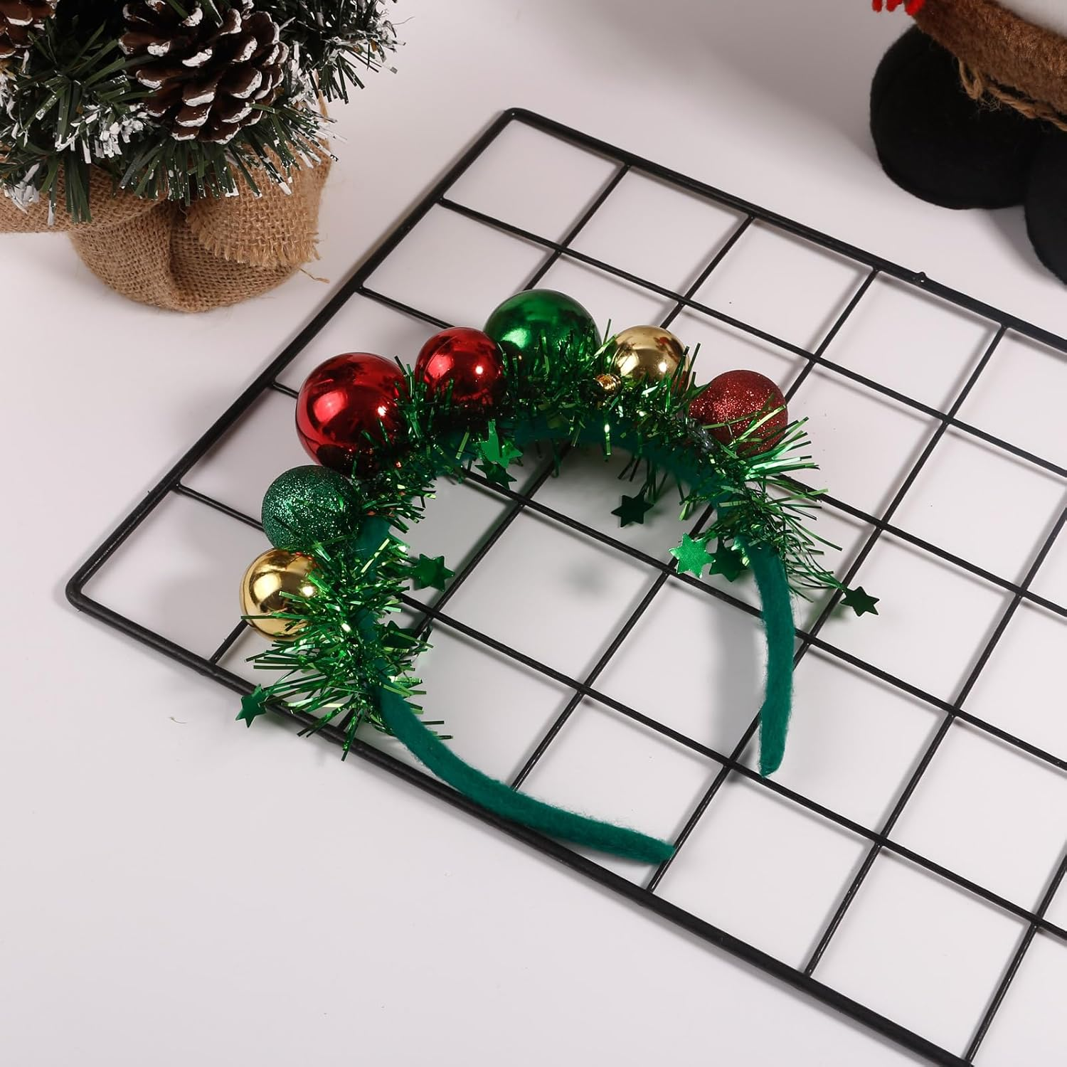 Bestvisse Festive Hair Band Colorful Balls Funny Christmas Headpiece New Year'S Eve Party Decorations Headband image number 3