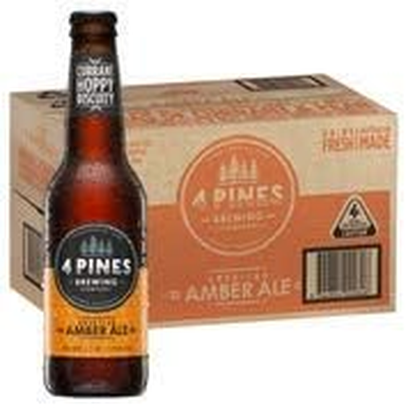 4 Pines American Amber Ale, Dark Ale, Currant & Hoppy, 5.1% ABV, 330Ml (Case of 24 Beer Bottles)