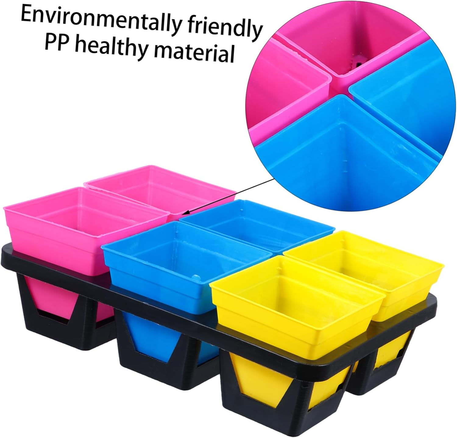 SUPVOX Plastic Seedling Dish Bracket Moving Pots for Wheatgrass Vanilla Radish Chinese Cabbage image number 1