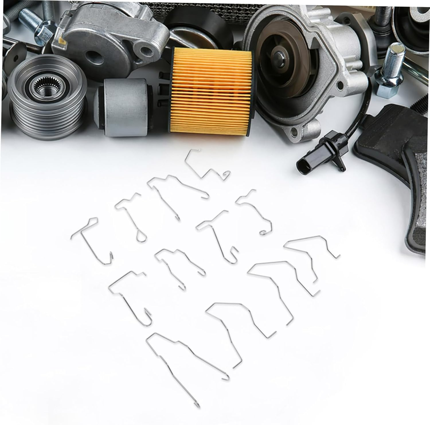 JECOMPRIS 12Pcs Sturdy Stainless Steel Car Headlight Bulb Retainer Clamps Easy Installation Fit image number 1