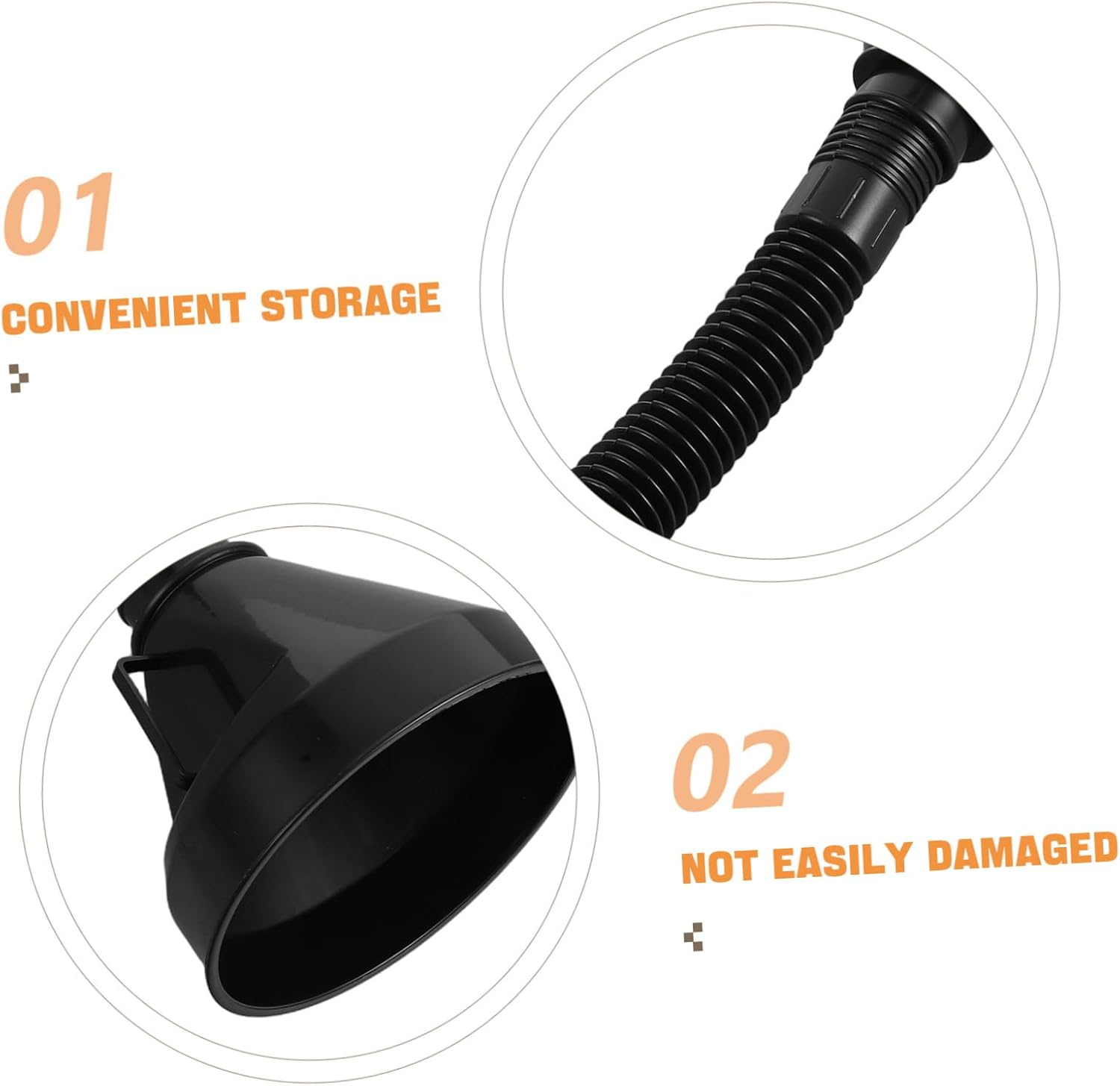 NAMOARLY Heavy Duty Funnel Automotive Use Plastic Long Neck Flexible Hose Oil Coolant Car Motorcycle Travel Kit image number 6