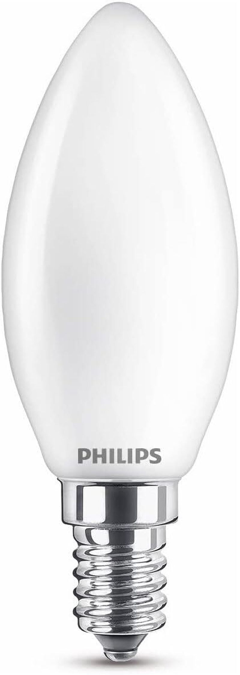 Philips LED Classic E14 Bulb, 40 W, Candle Shape, Matt, Warm White, Pack of 2 image number 3