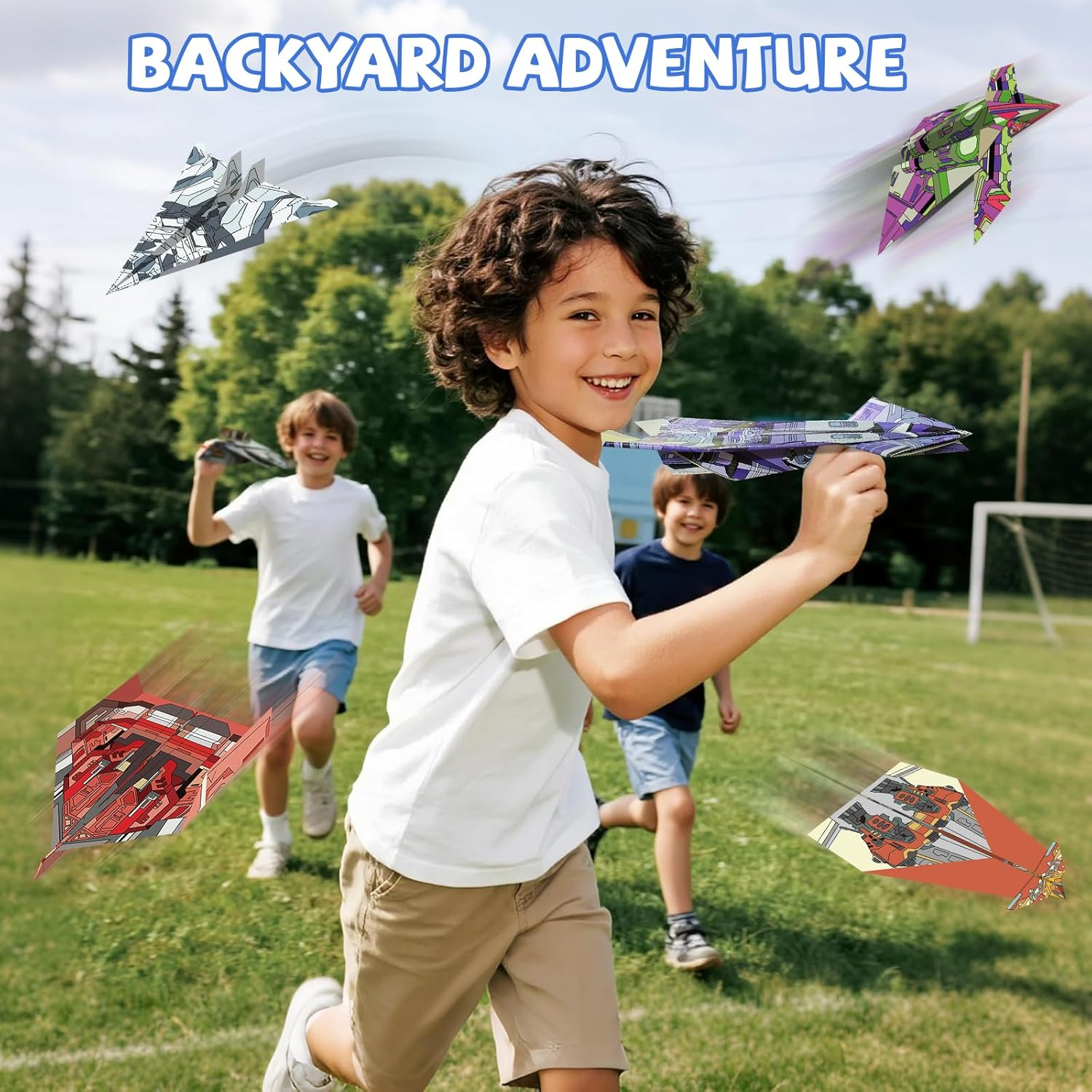 Elfew 48 Sheet Paper Airplane Kit for Kids Ages 8-12, Origami Paper Plane Kits for Boys, Crafts for Kids Activities, Origami Book, Airplane Toys Gifts for Boys and Girls image number 4