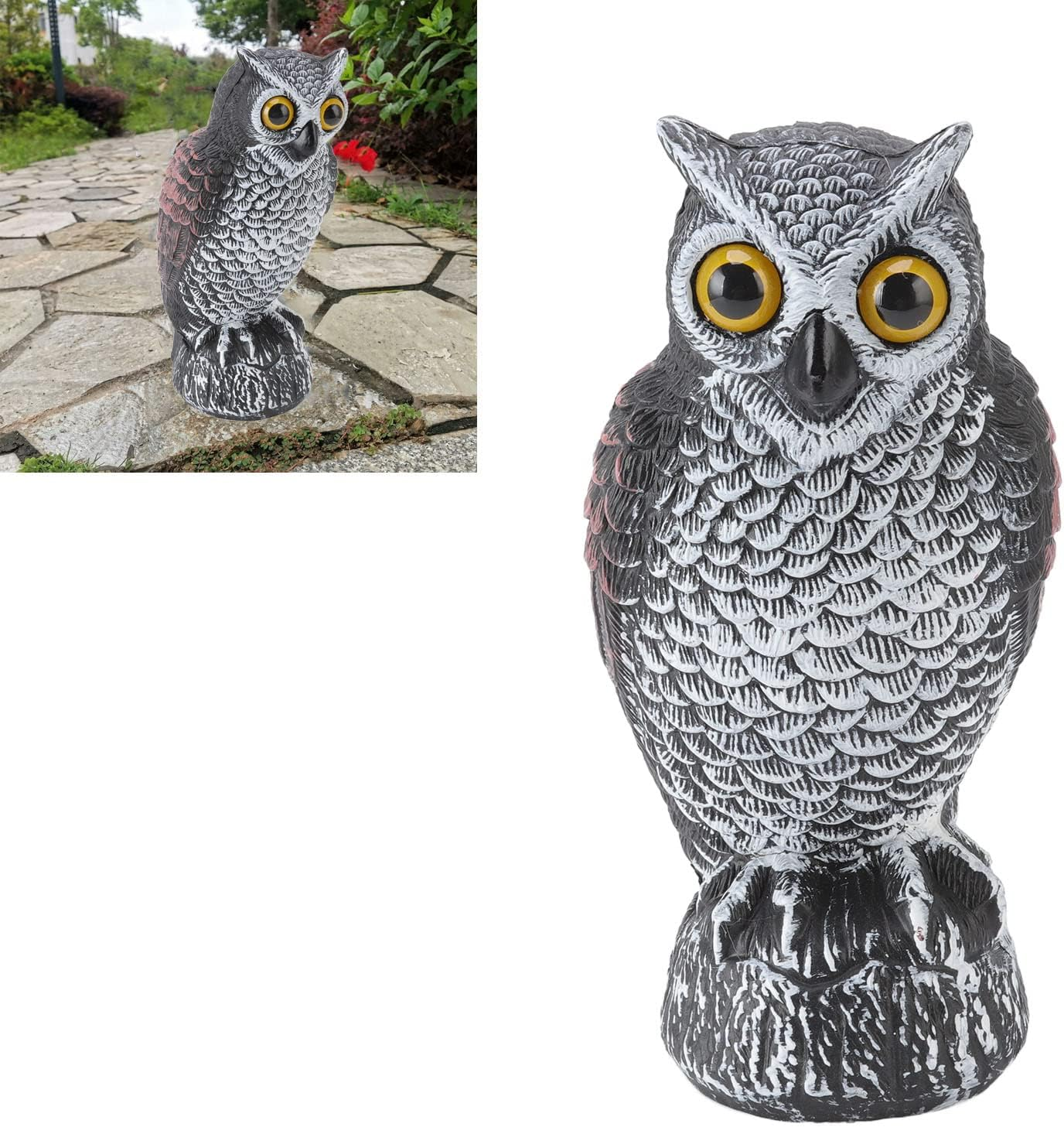 Owl Decoys, Fake Owl to Scare Birds Away, Waterproof and Sun Protection Plastic Owl Statues for Bird Control, Pigeon Deterrent, Enemy Scarecrow for Garden Yard Outdoor, Halloween image number 4