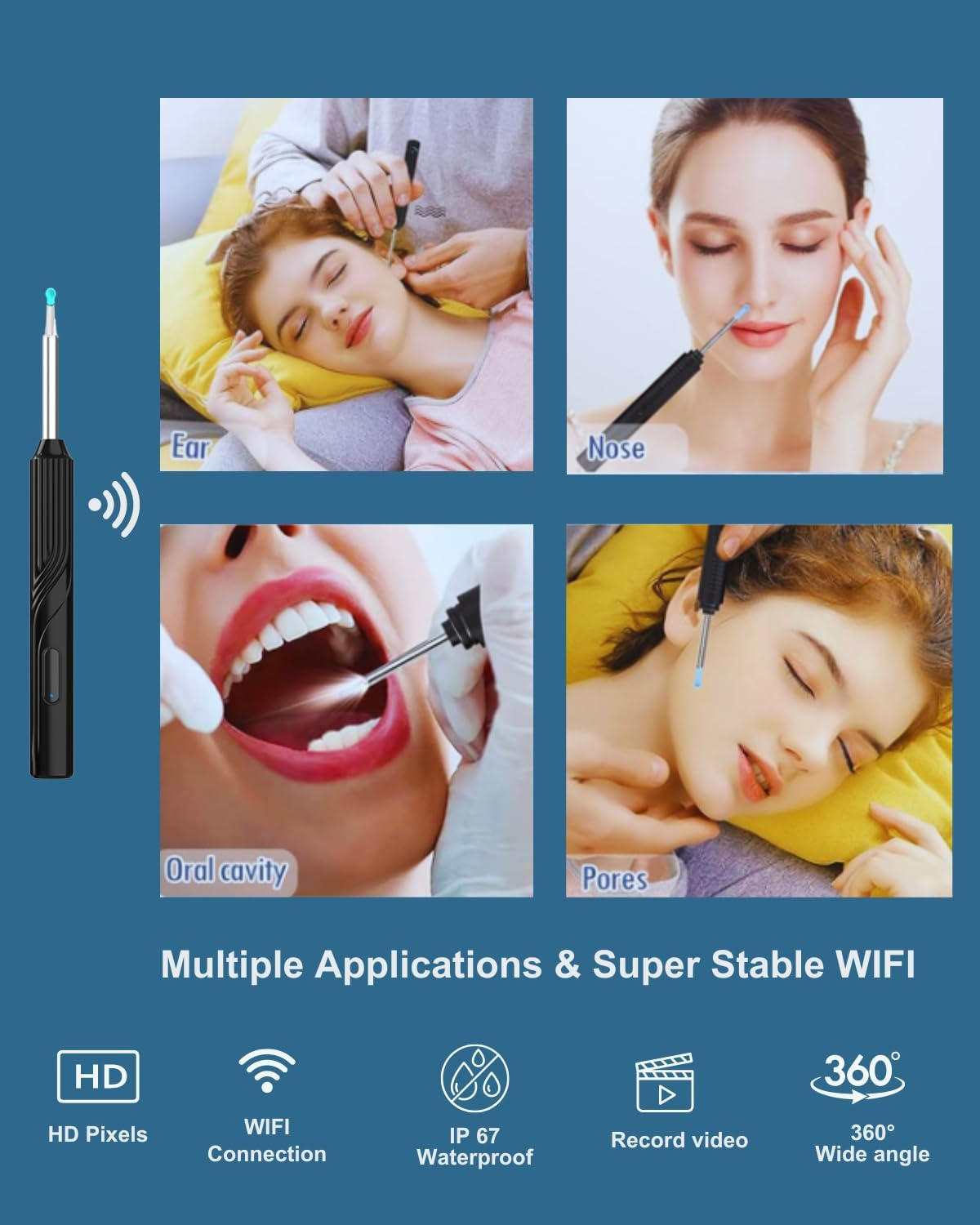 TAPFOU Ear Wax Removal Kit, Ear Cleaner with 1080P HD Camera,Smart Visual Earwax Remove Kits with 8 Pcs Ear Set for Daily Ear Pick image number 4