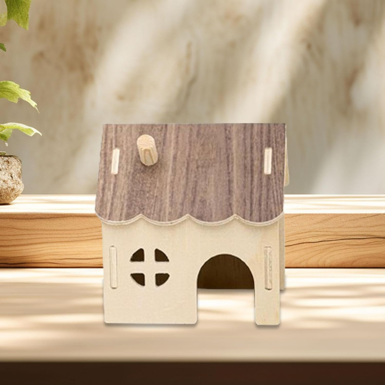 Wooden Hamster House Hideout, Small Animals Habitat Toys for Dwarf Hamster Gerbils, Mice, Rats, Hedgehog image number 4