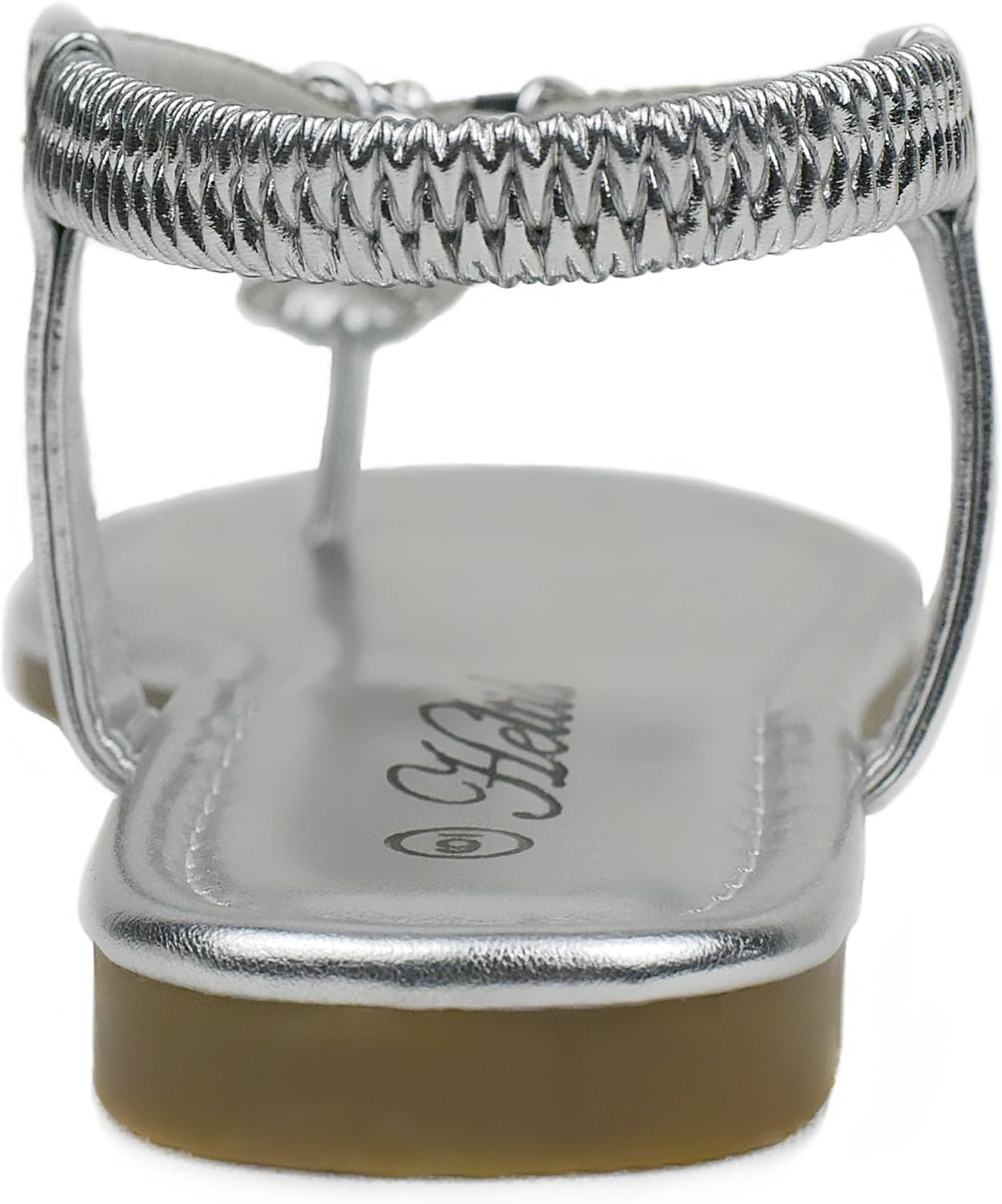 Women'S Braided Rhinestone Thong Flat Sandals Elastic Ankle Strap Bohemian Dressy Sandals for Women image number 4