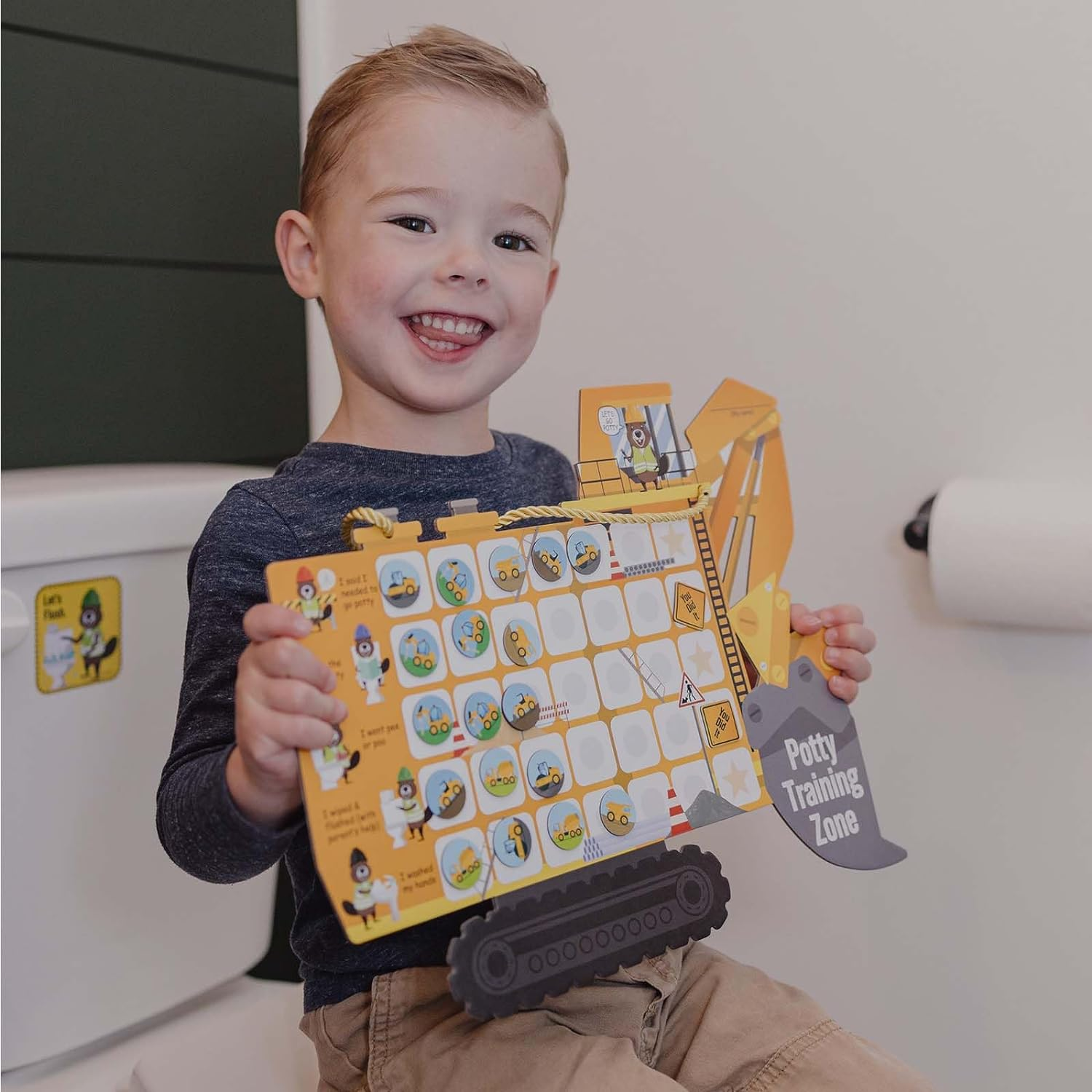 Potty Training Chart with 35 Stickers, 3 Reminder Stickers and Crown for Toddlers Boys and Girls - Potty Training Rewards for Kids - Tractor image number 3