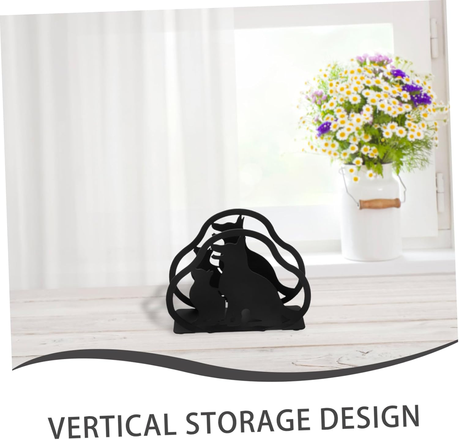 Jojofuny Vertical Napkin Holder Animal Design Iron Napkin Rack Kitchen Utensils Holder