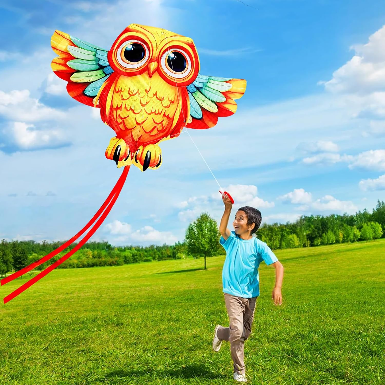 Touch the Sky Cartoon Owl Dragon for Children and Adults, Exquisite Fabrics and Unique Structure Design, Excellent Outdoor Games and Activity Toys.