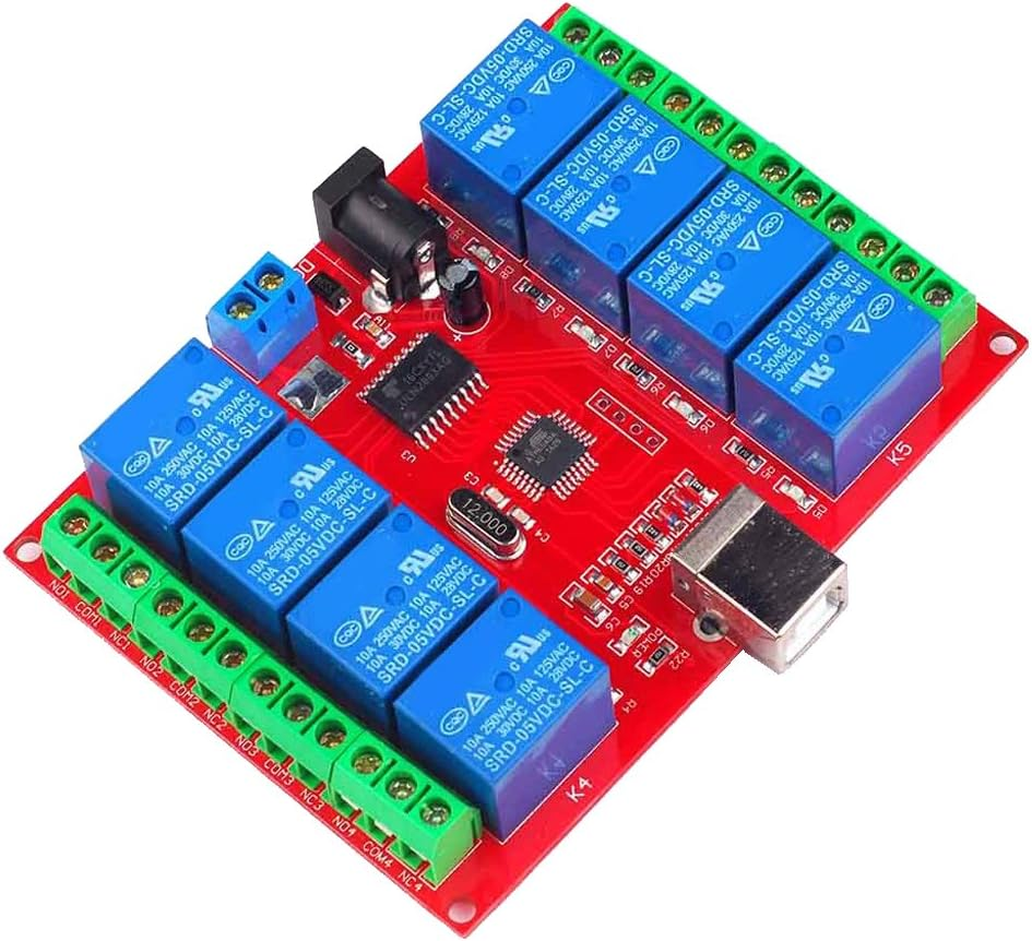 HOMYL DC 12V 8-Channel USB Relay Board Module PC Computer Control for Home Automation image number 2
