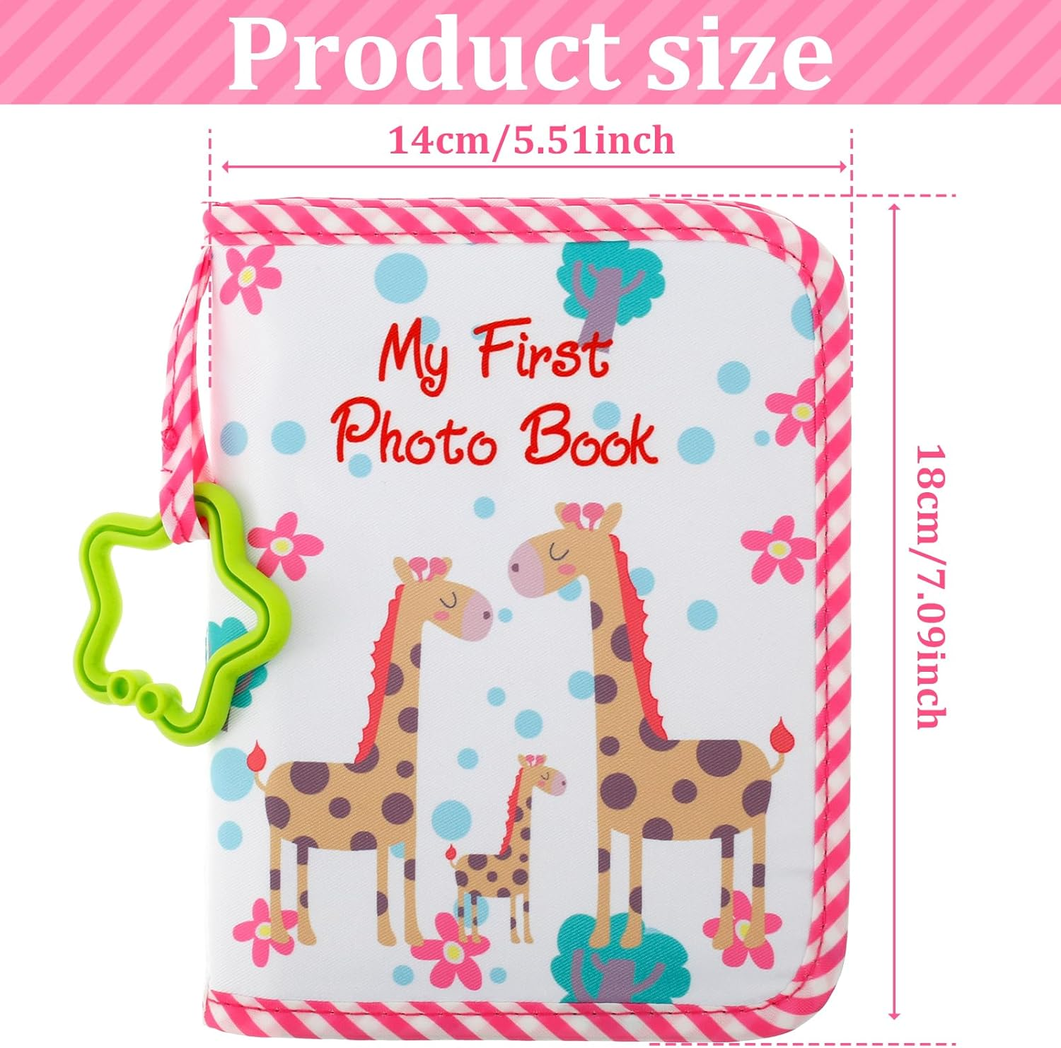 Baby Soft Photo Cloth Book 18X14Cm My First Family Album for Newborn Toddler Kids (Pink, 2Pcs)