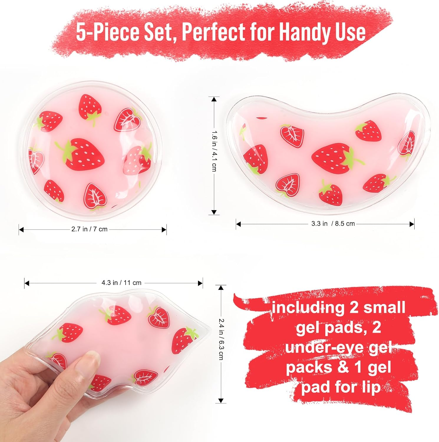 Beevines Small Gel Eye Ice Pack, 5 Pcs Cooling Ice Packs Reusable for Puffy Eyes, Warm & Cold Kids Pack for Boo Boos, Small Gel Patch for Puffiness, Allergies, Sinuses & Migraines image number 6