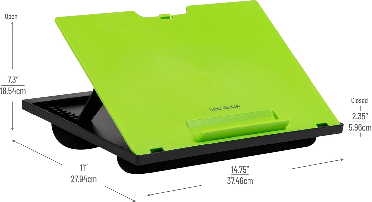 Mind Reader LTADJUST-GRN Adjustable 8 Position Top Desk with Cushions, Monitor, Laptop Lap Holder, Green - Blue image number 6