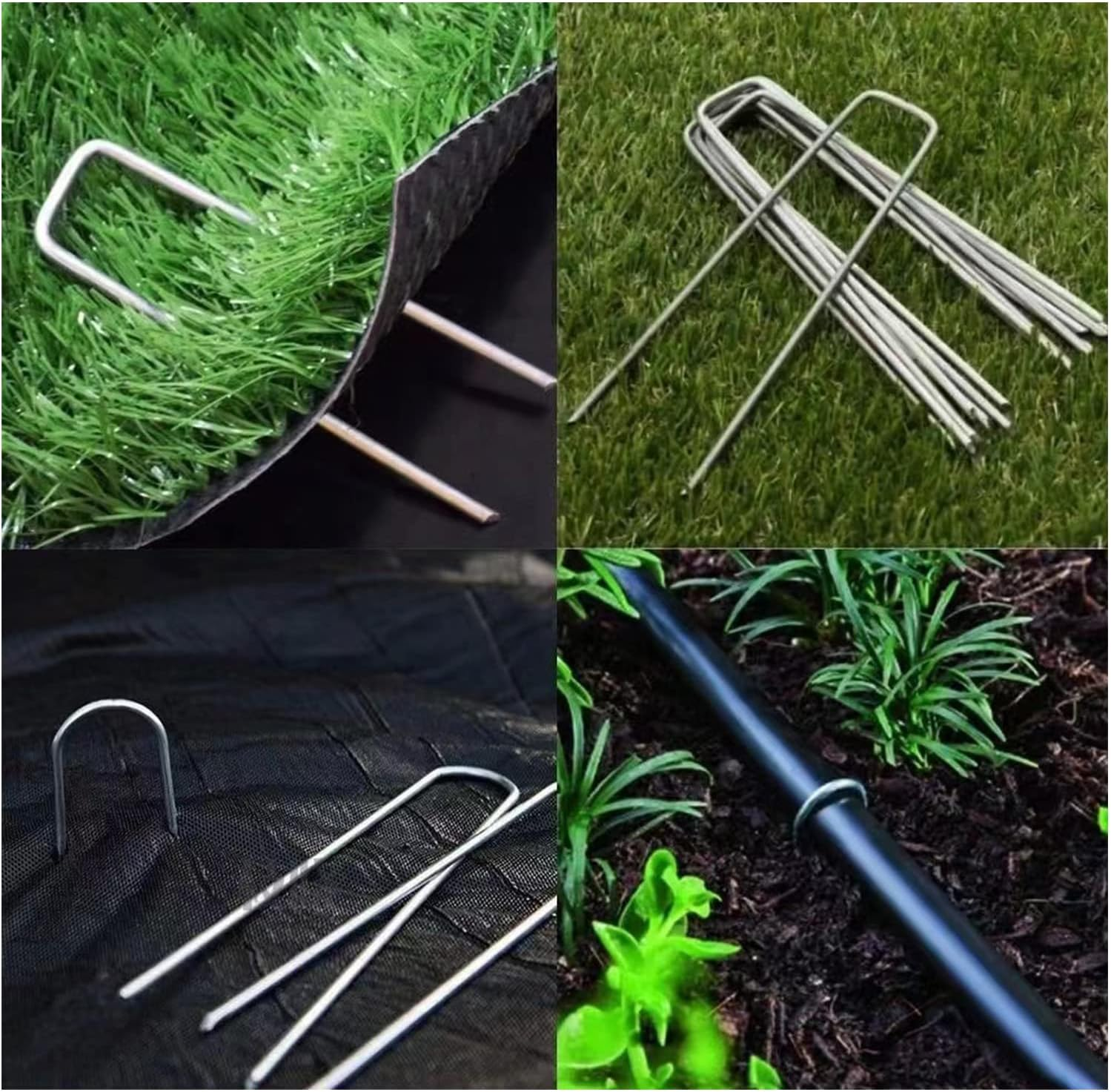 100PCS Garden Stake/Turf U Pins Garden Landscape Staple ，Securing Garden Ground U-Type Turf Staples for Securing Fences Weed Barrier, Landscape Staples for Securings Landscapes Fabric image number 1