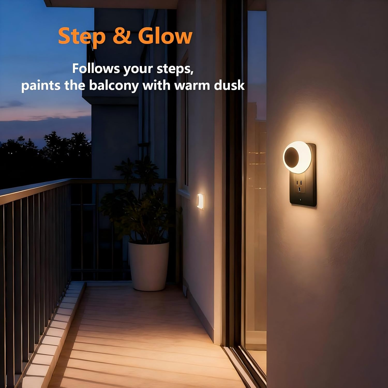 3 Pack Plug in Night Lights Wall Dusk to Dawn Sensor Warm Night Light 0.5W Nightlight for Bedroom Bathroom Hallway Kitchen AU Plug (Round) - 3 Pack image number 5