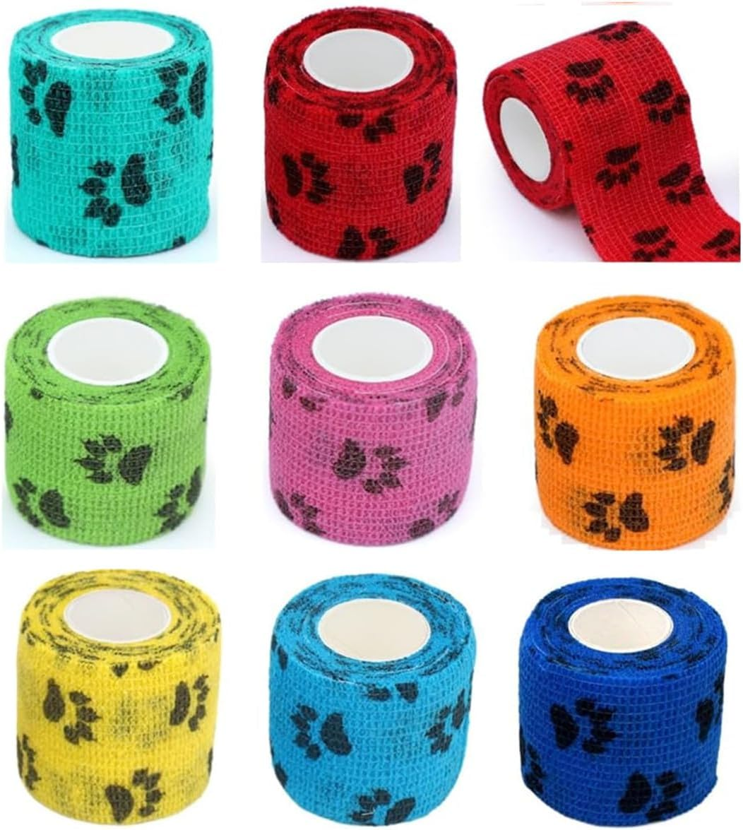 Pet Self Adhesive Bandage, 8 Rolls Self Adhering Bandage，Pet Tape Non-Woven Cohesive Gauze Rolls for Dog Cat Animals, First Aid Wrap for Wrist Healing Ankle Sprain & Swelling image number 6