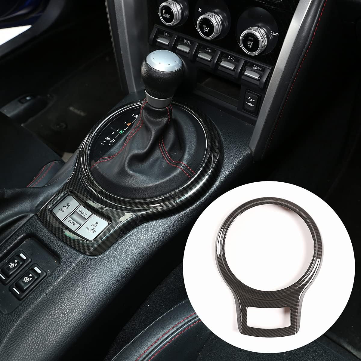 Car Interior Gear Shift Frame Trim Sticker for Subaru BRZ Toyota 86 2013-2020 Accessories (Carbon Fiber) image number 3