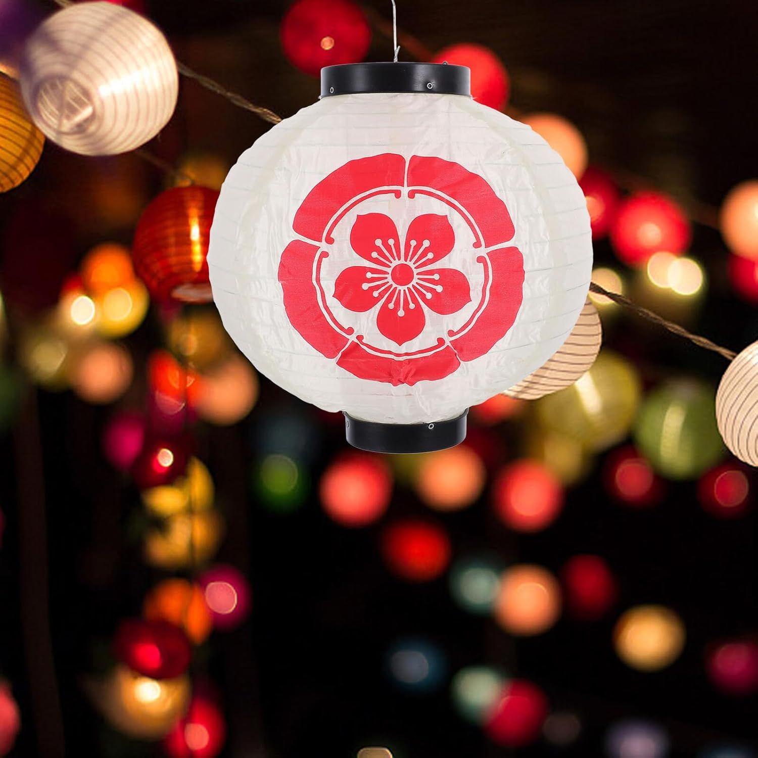 INOOMP Japanese Hanging Lantern Fabric Decorative Pendant for Outdoor Indoor Party Festival Weather Resistant Japanese Style Lantern for Restaurant Home Decor