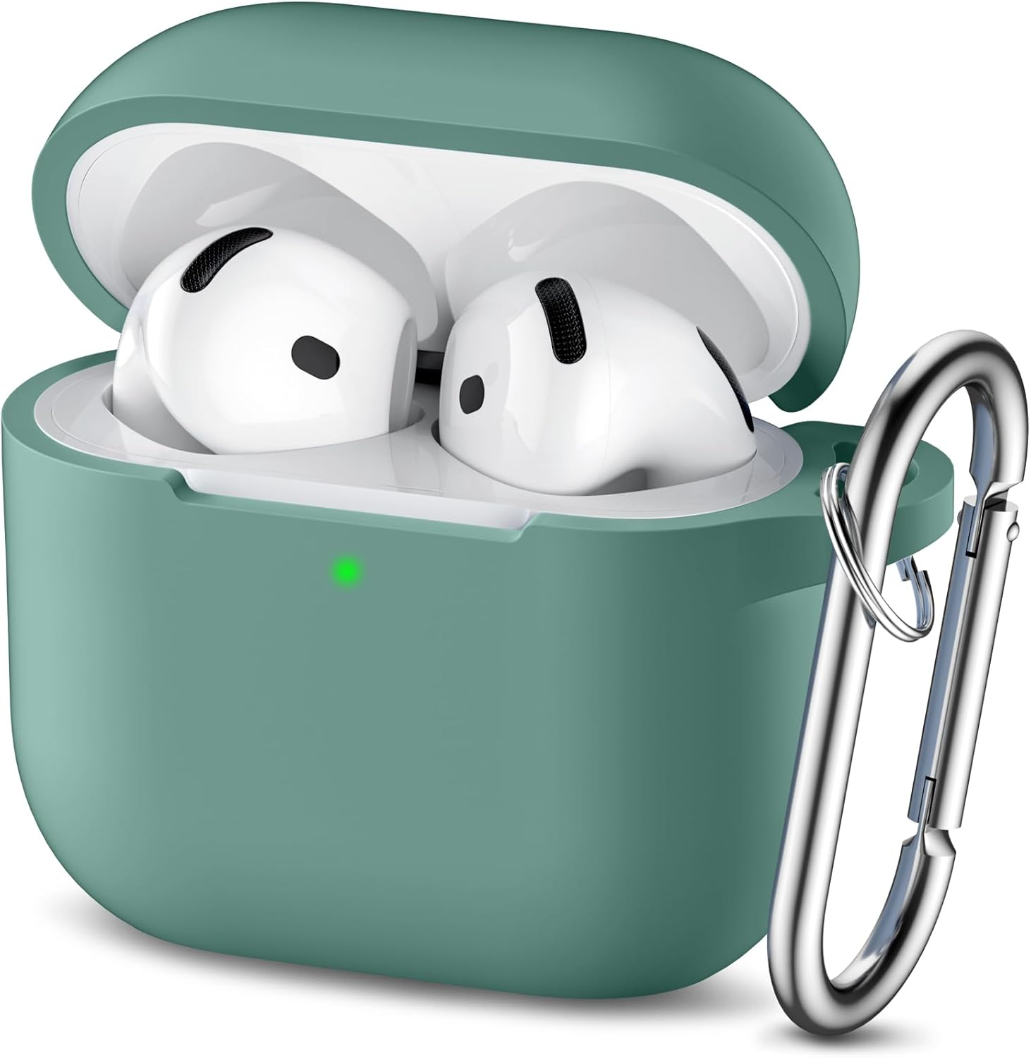 Ouwegaga Compatible with Airpods 4Th Generation Case Cover(2024), Soft Silicone Full Protective Cover for Airpods 4 Case with Keychain, Compatible with Apple Airpods 4 Case for Women Men, Black