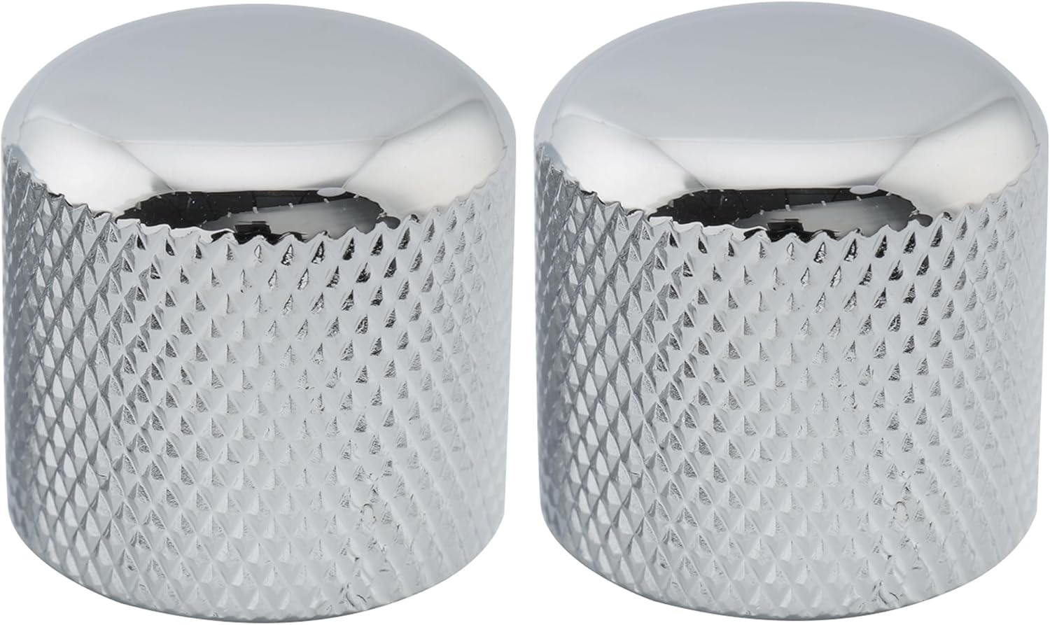 Musiclily Pro Inch Fine 24 Splines Steel Dome Knobs Push-On Control Knob 19Mm for USA Electric Guitar or Bass, Black (Set of 2)