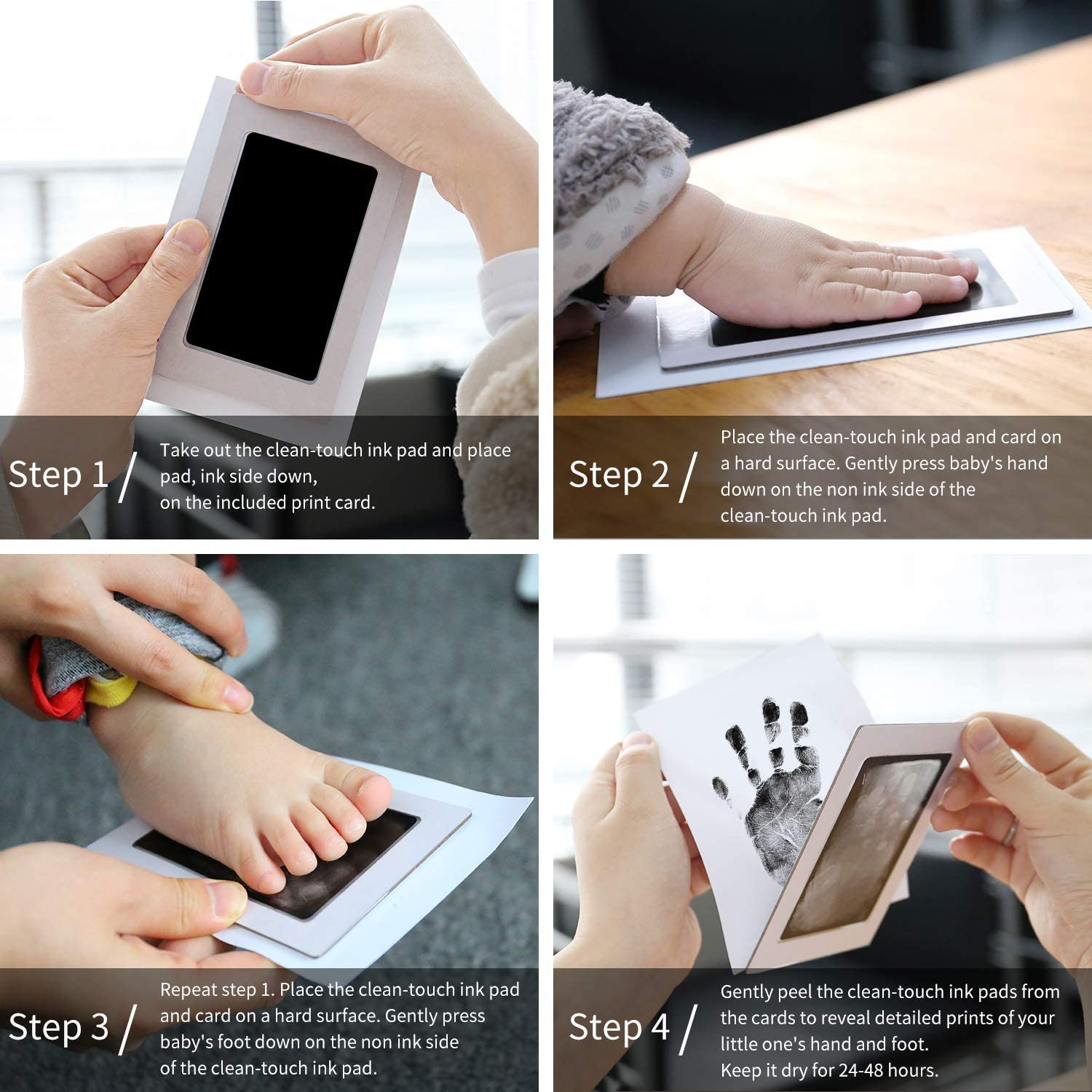 Babyprints Newborn Baby Handprint and Footprint Photo Frame Kit,Perfect for Baby Boy Gifts,Baby Shower Gifts, Newborn Baby Keepsake Frames image number 1