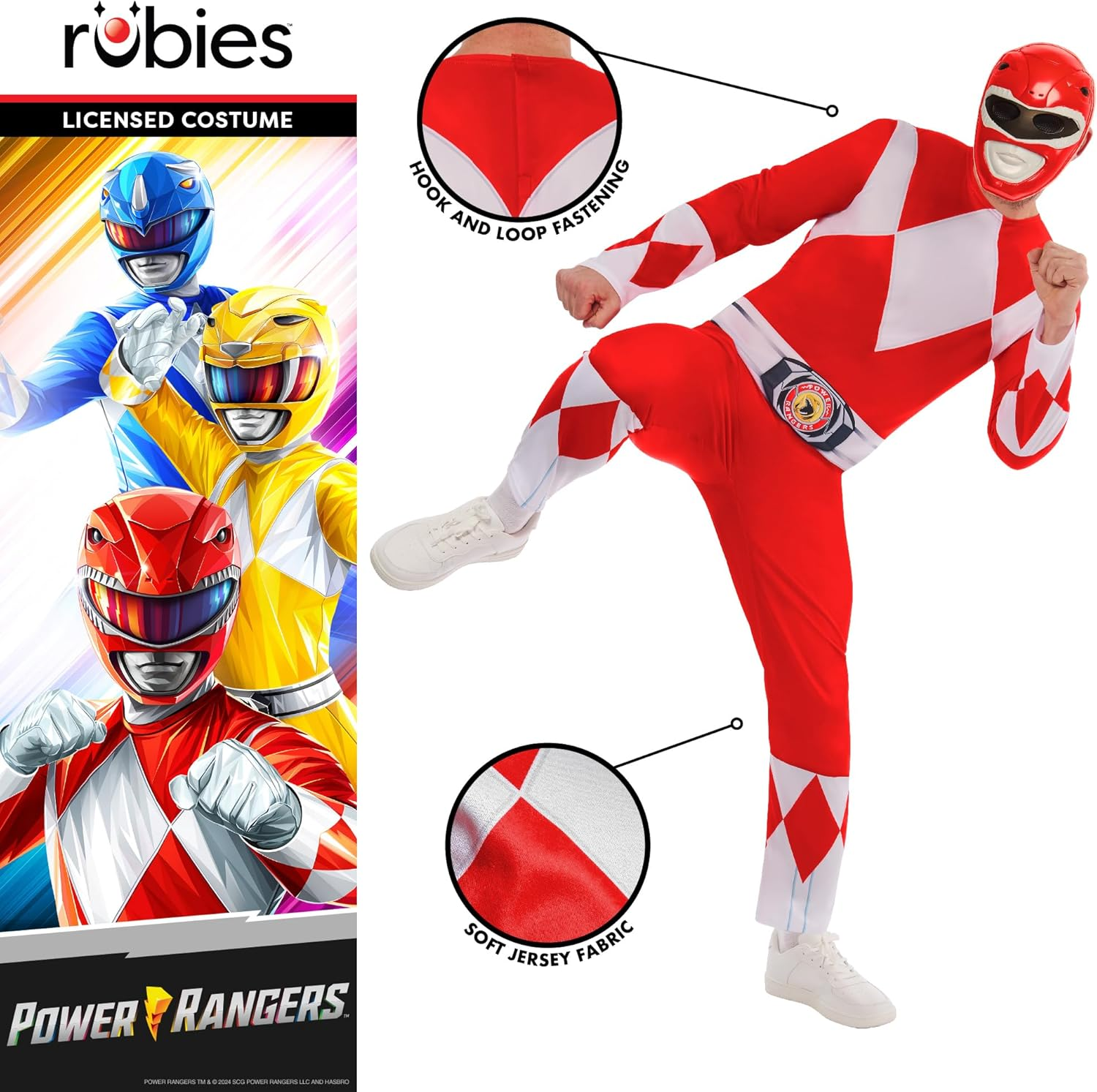 Red Ranger Deluxe Costume for Adults - Power Rangers - Large image number 6