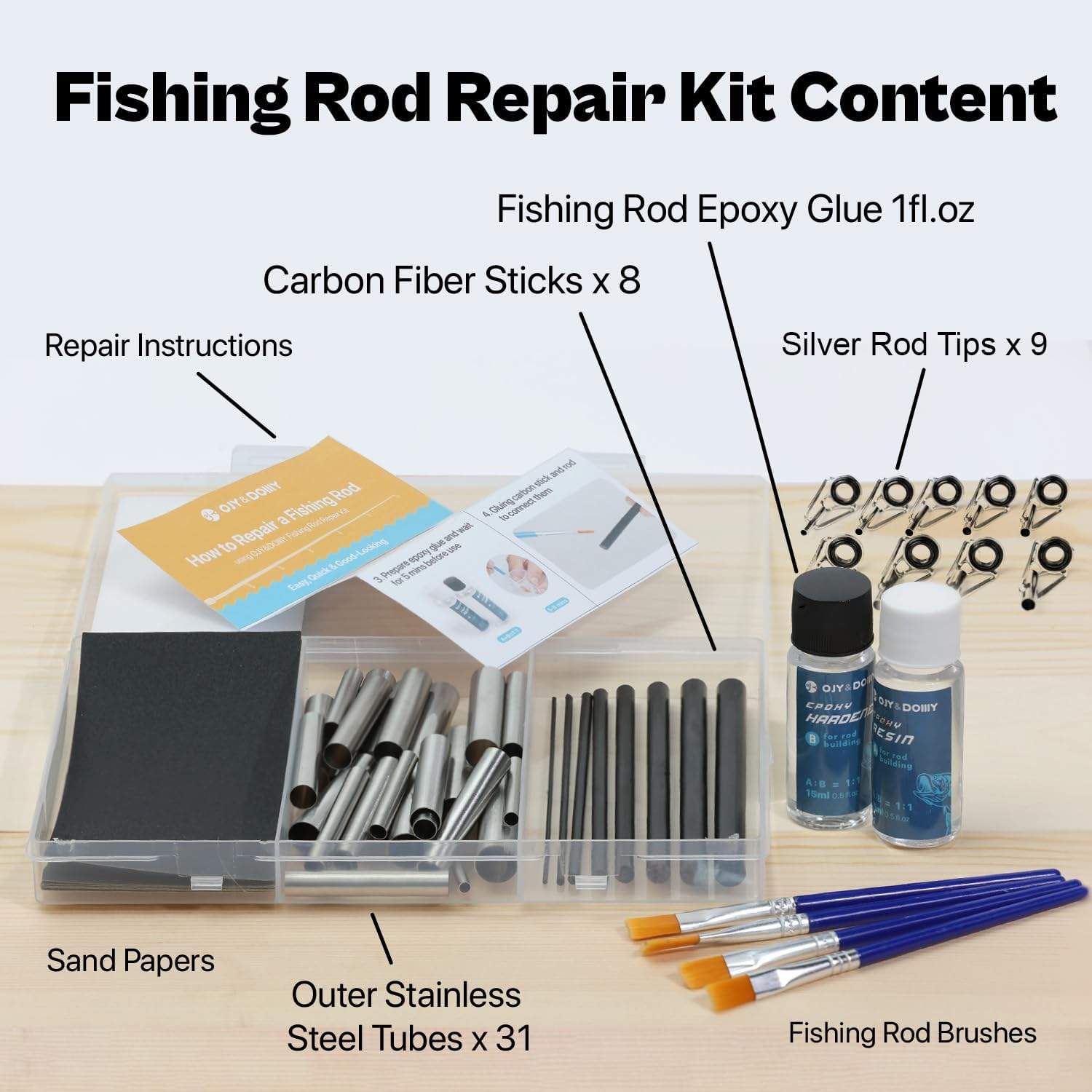 Fishing Rod Repair Kit Complete, Easy&Quick Approach to Repair Broken Fishing Pole with Epoxy Glue image number 5