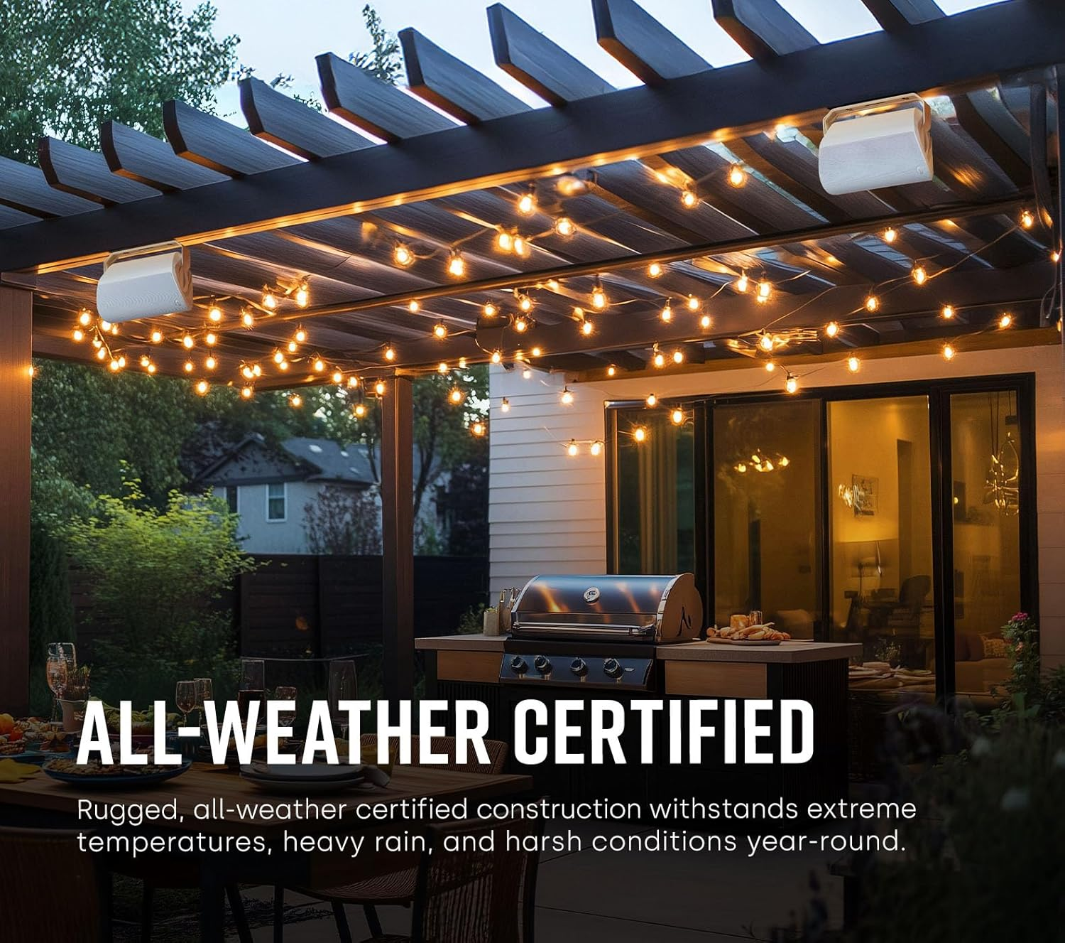 Polk Audio Atrium 4 All-Weather Outdoor Speaker with 4.5" Dynamic Balance Woofer, Compact Design for Powerful Sound and Durable Year-Round Outdoor Performance, 1 Pair, White image number 1